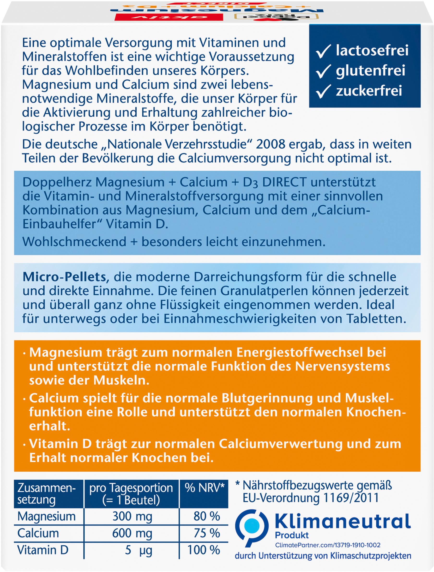 Produktbild Doppelherz Magnesium + Calcium + D3 Direct 20 Portionen 2 von 4
