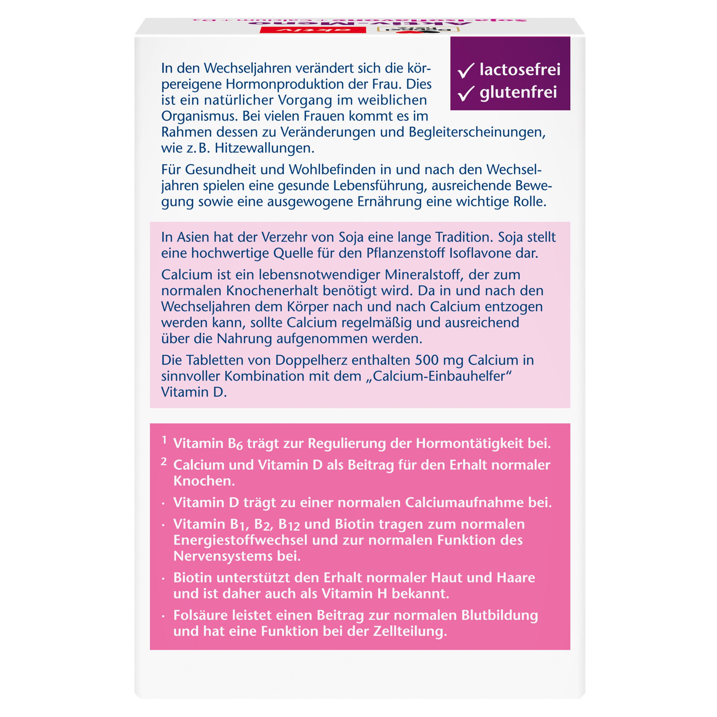Produktbild Doppelherz Aktiv-Meno Soja-Isoflavone + Calcium + D3 30 Tabletten 2 von 4