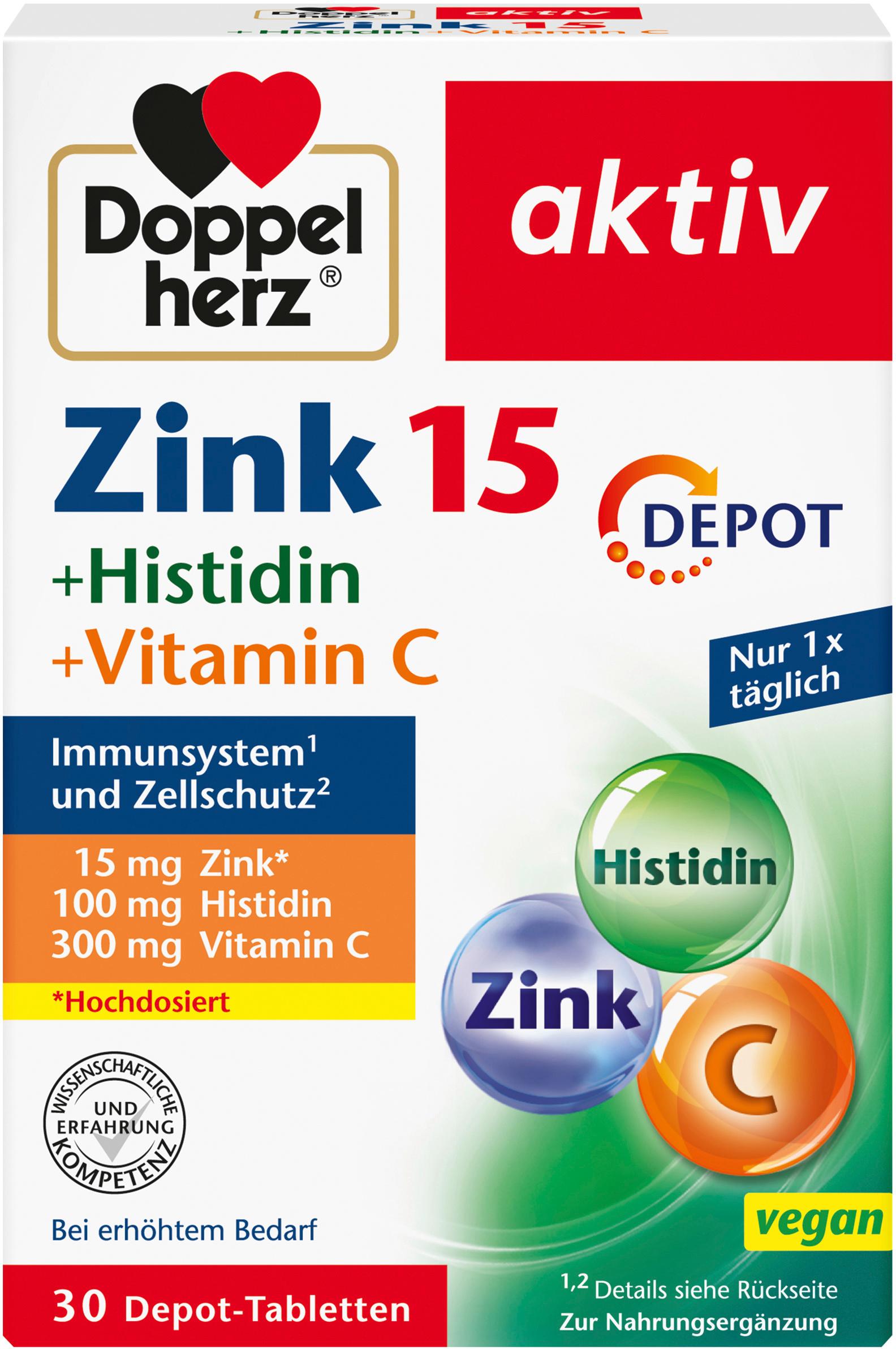 Doppelherz Zink + Histidin + Vitamin C Depot 30 Tabletten
