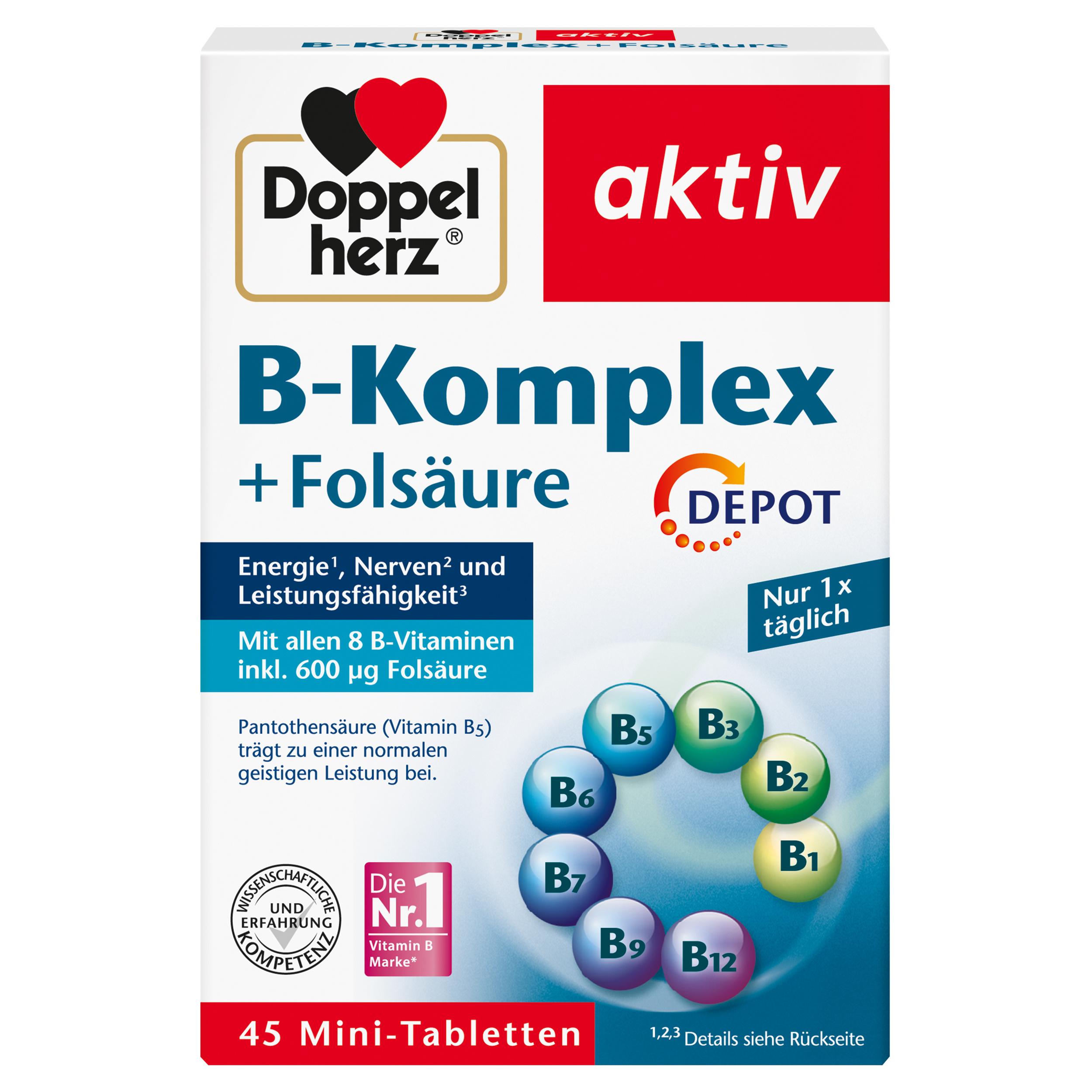 Doppelherz B-Komplex + Folsäure DEPOT 45 Tabletten