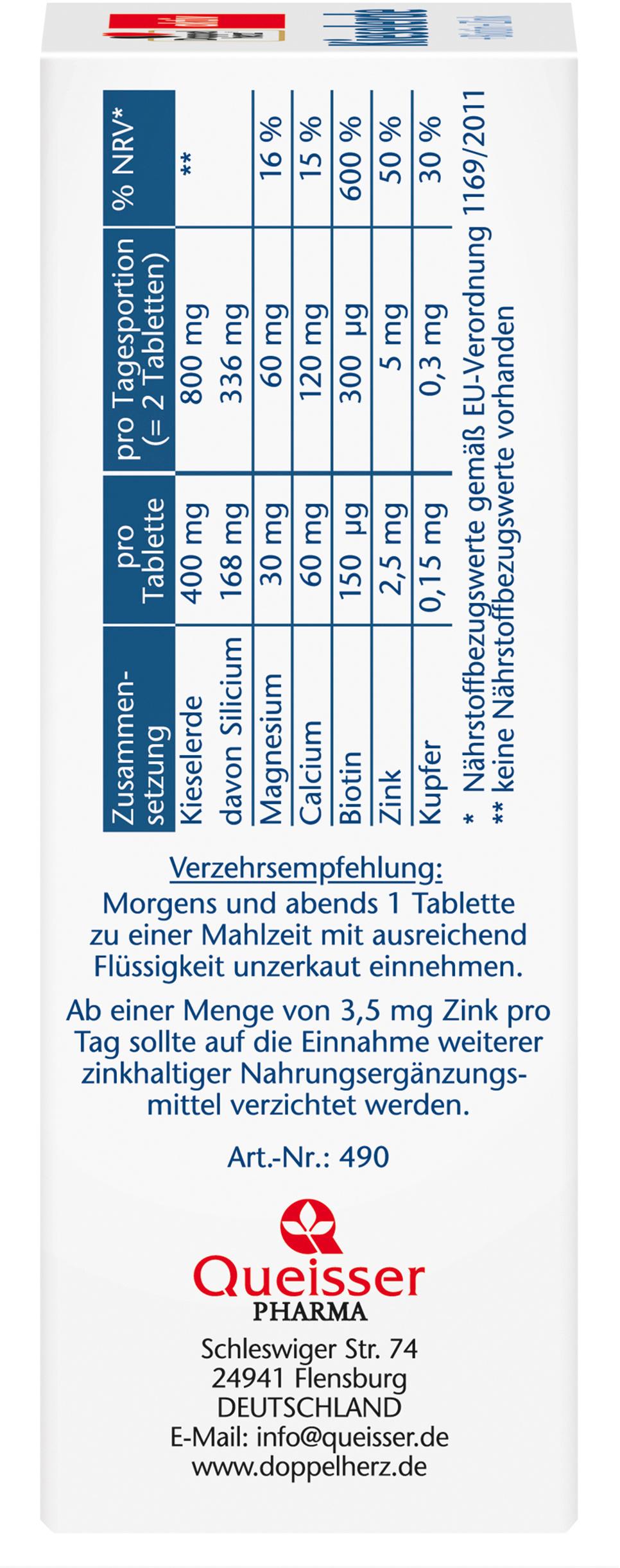 Produktbild Doppelherz Kieselerde + Biotin + Zink 40 Tabletten 4 von 4