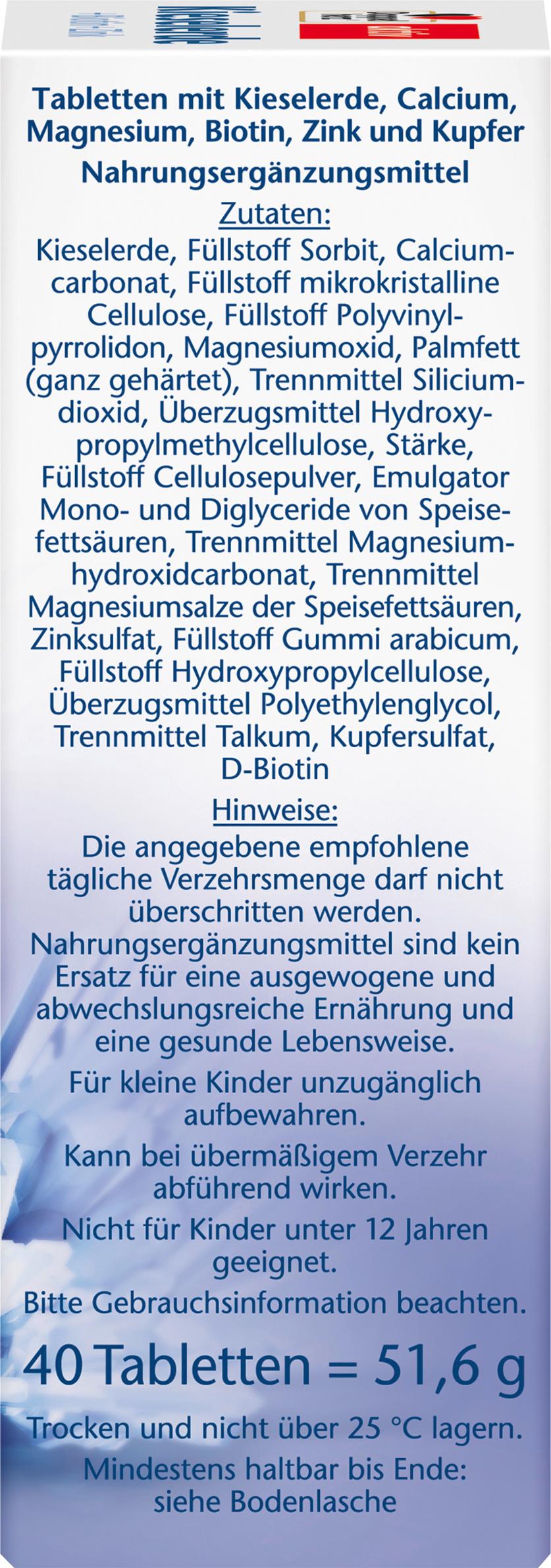 Produktbild Doppelherz Kieselerde + Biotin + Zink 40 Tabletten 3 von 4
