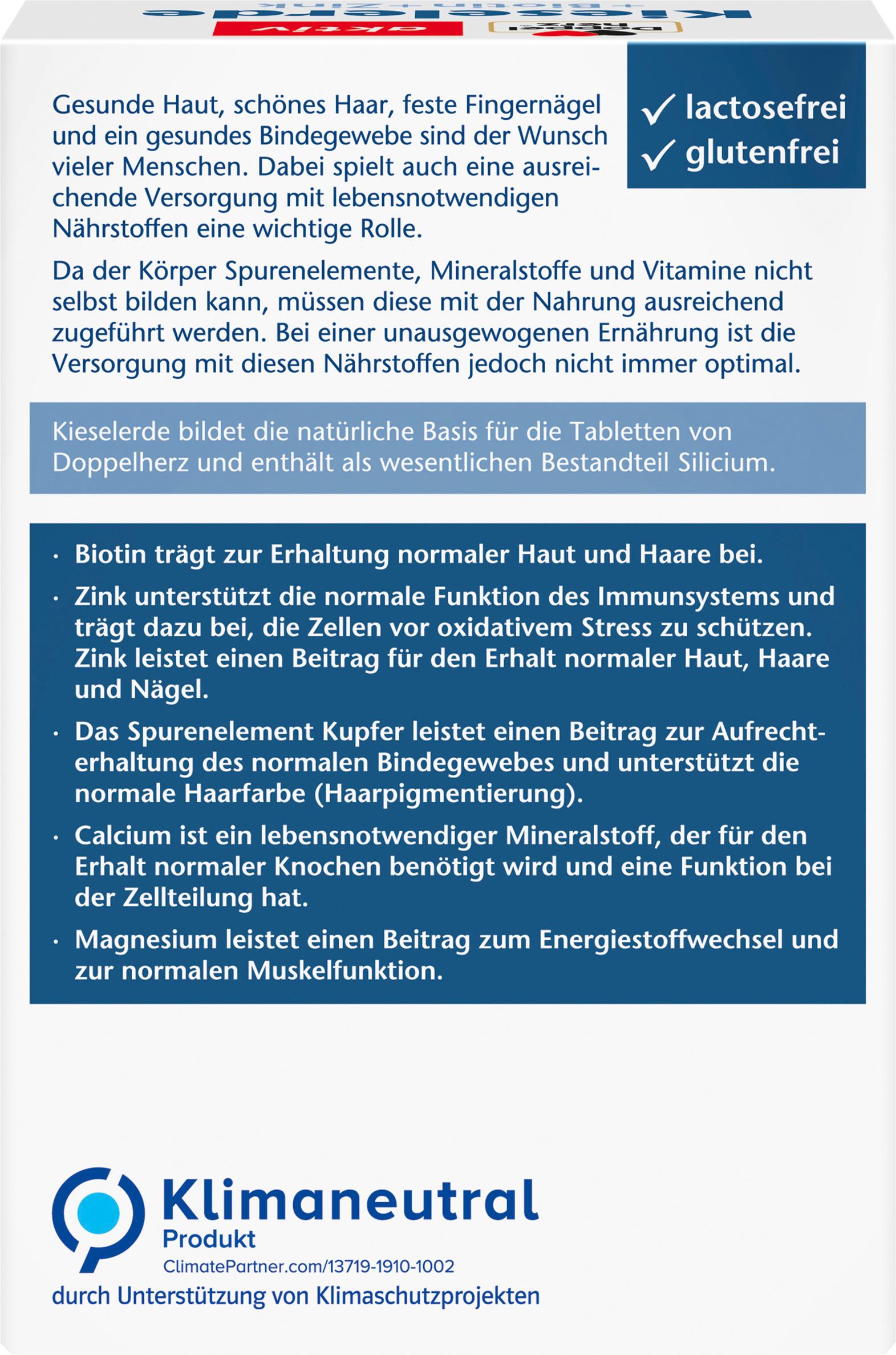 Produktbild Doppelherz Kieselerde + Biotin + Zink 40 Tabletten 2 von 4