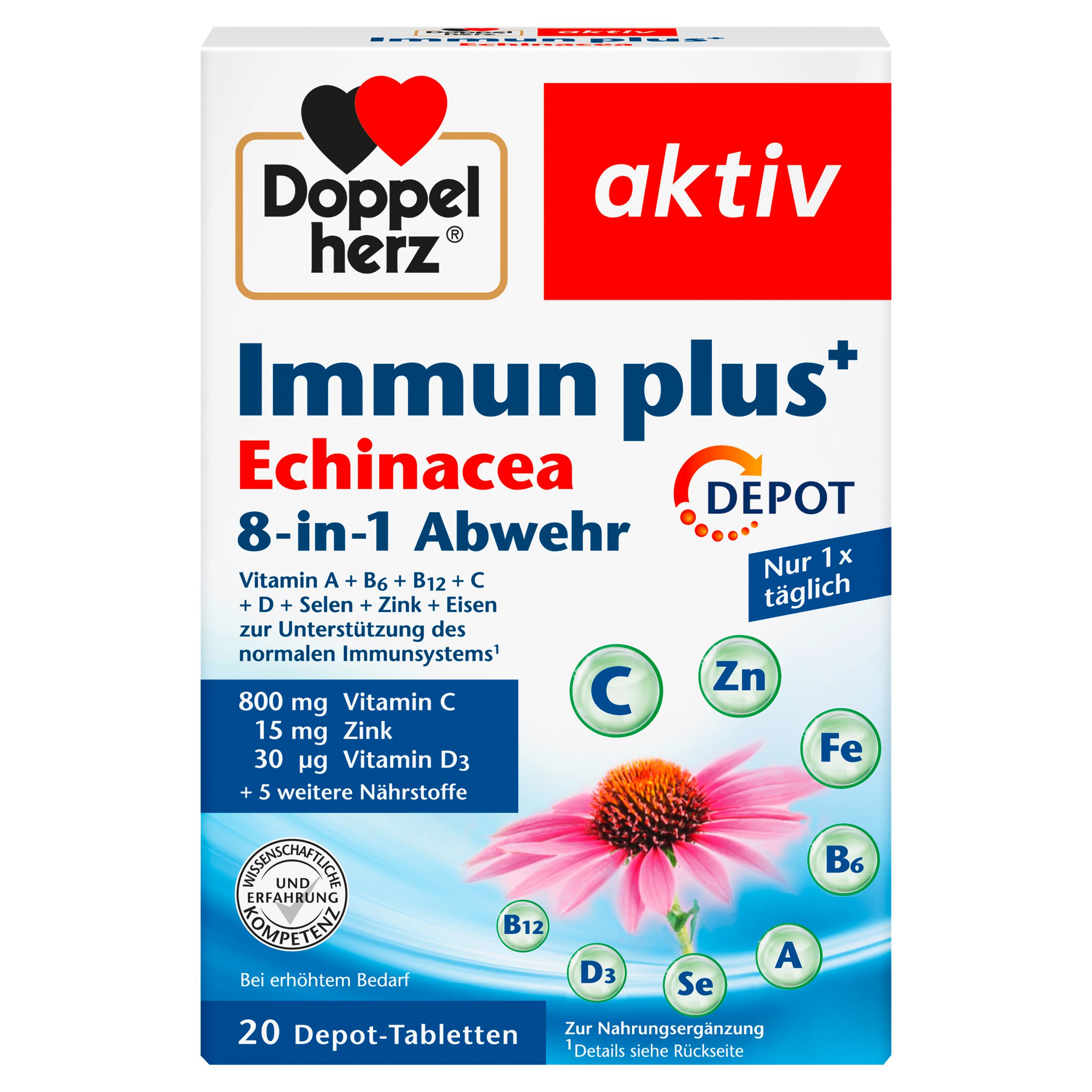Doppelherz Immun plus Echinacea 8-in-1 Abwehr Depot 20 Tabletten