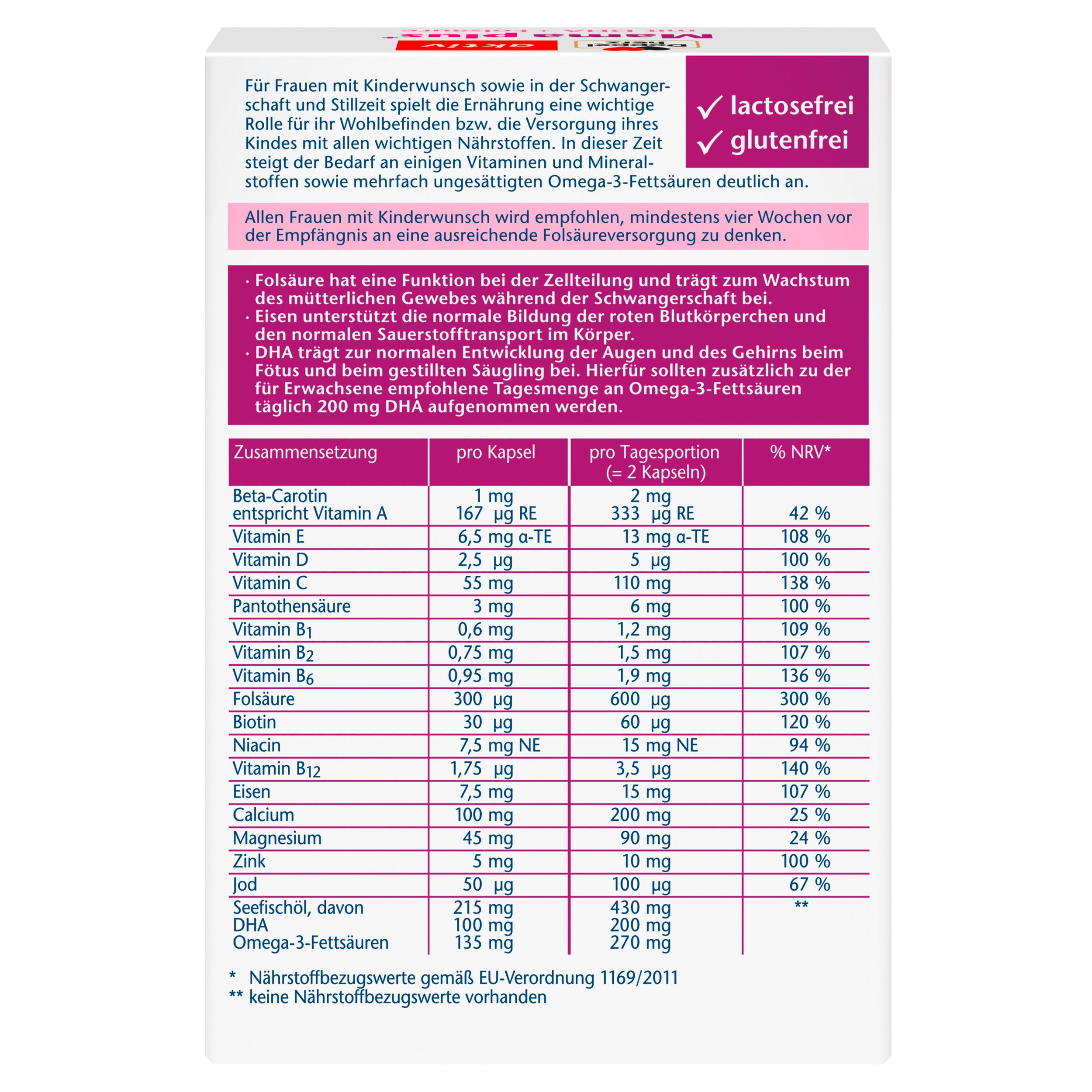 Produktbild Doppelherz Mama plus mit DHA + Folsäure 30 Kapseln 2 von 7