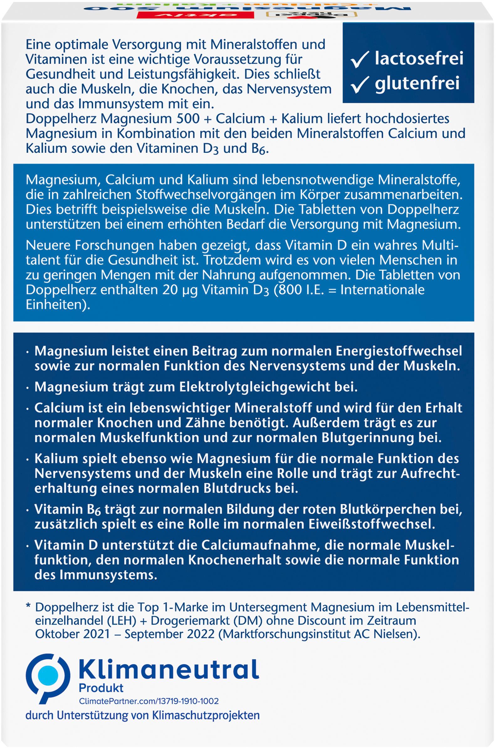 Produktbild Doppelherz Magnesium 500 + Calcium + Kalium 2 von 7