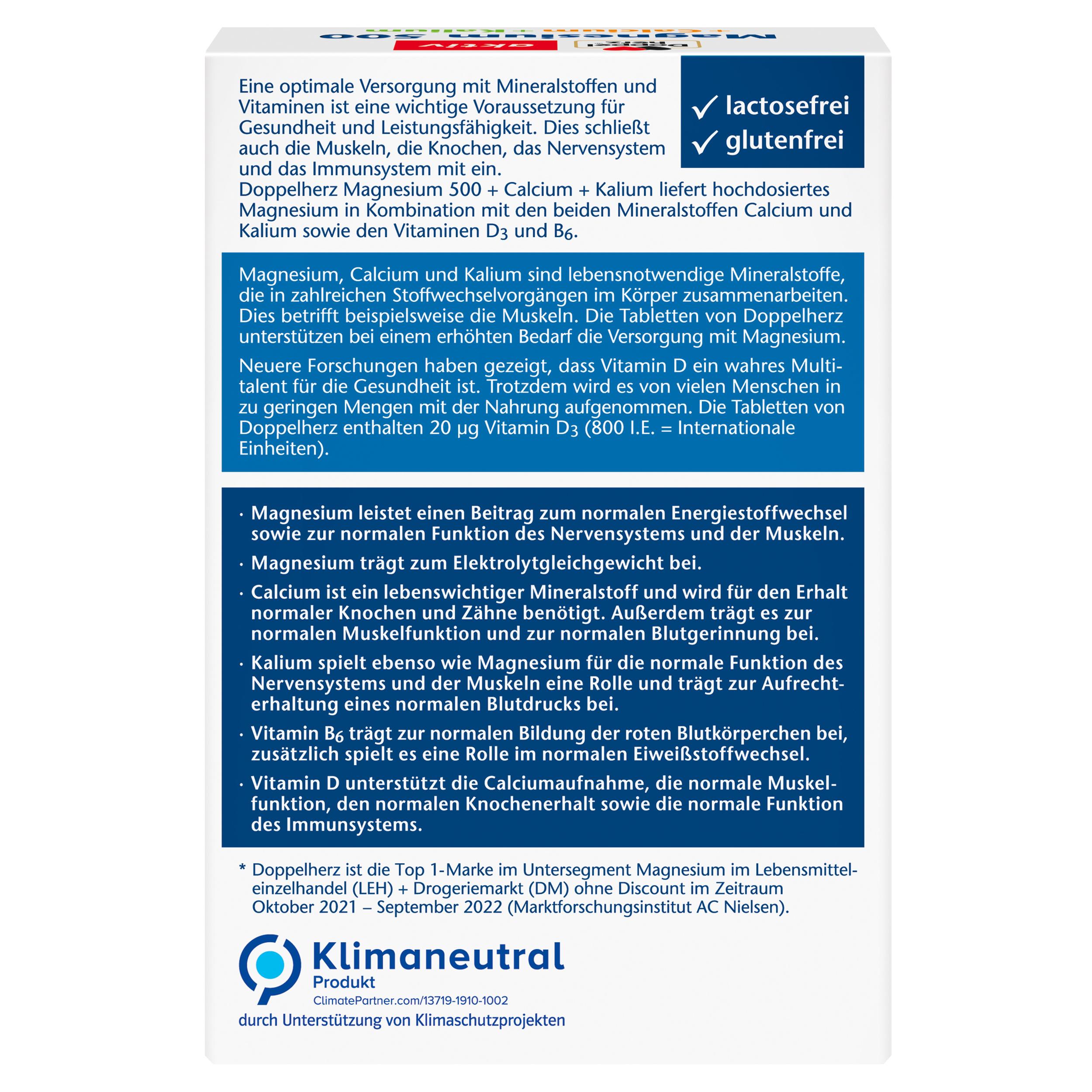 Produktbild Doppelherz Magnesium 500 + Calcium + Kalium 3 von 7