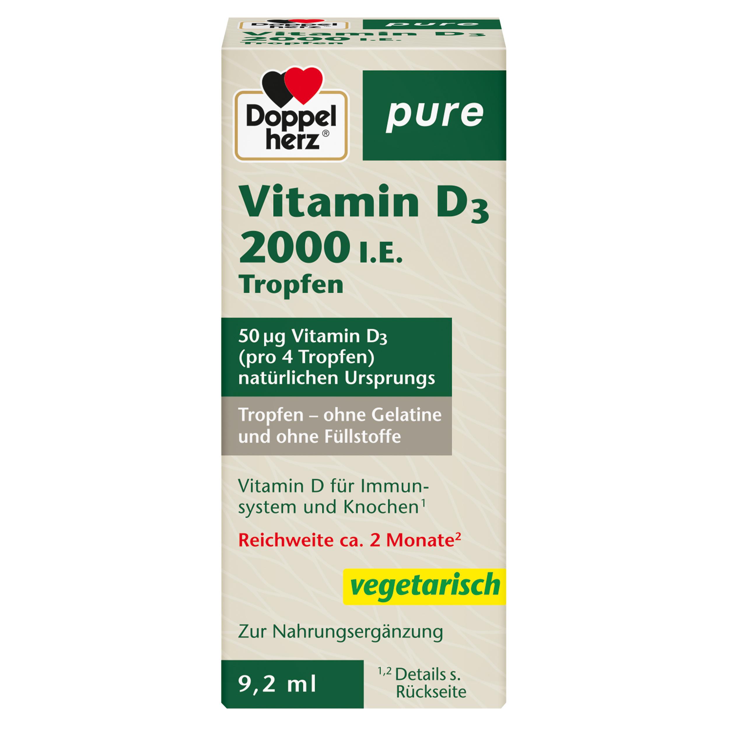 Doppelherz pure Vitamin D3 2000 I.E. Tropfen