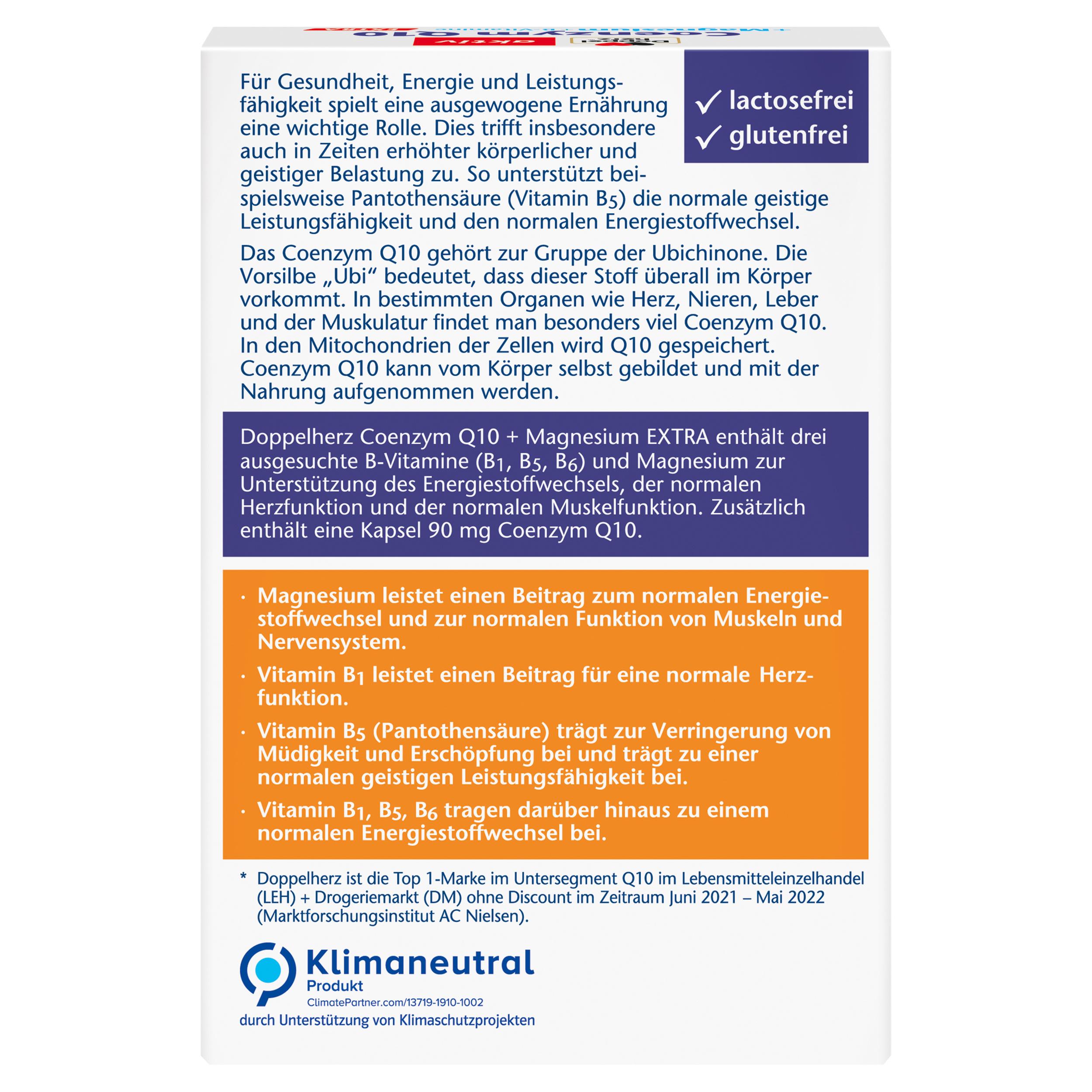 Produktbild Doppelherz Coenzym Q10 + Magnesium + B-Vitamine EXTRA 2 von 4