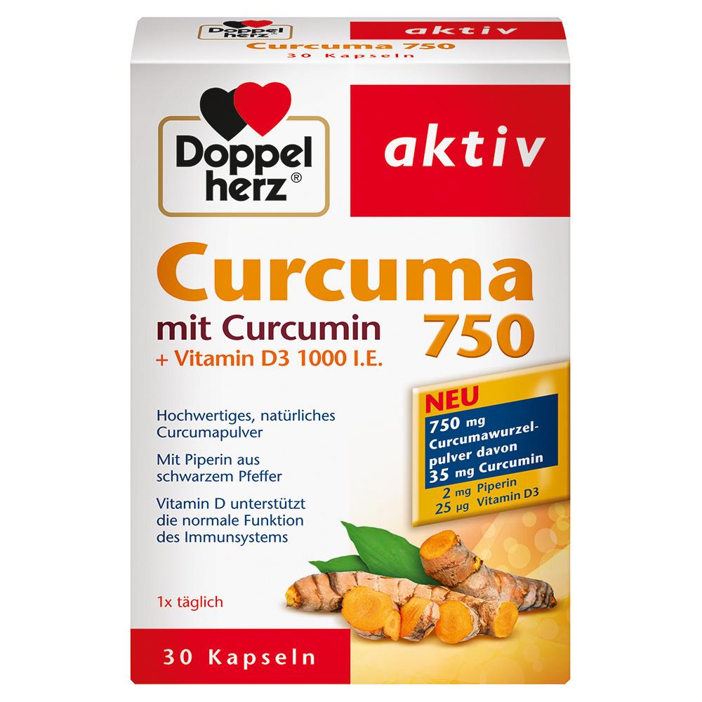Doppelherz Curcuma 750 mit Curcumin + Vitamin D3 1000 I.E.