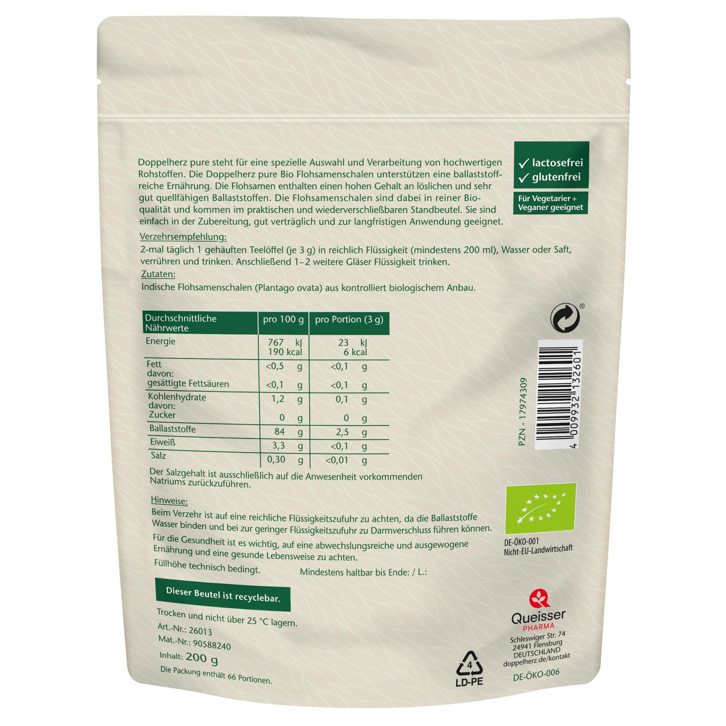 Produktbild Doppelherz Bio Flohsamenschalen 2 von 2