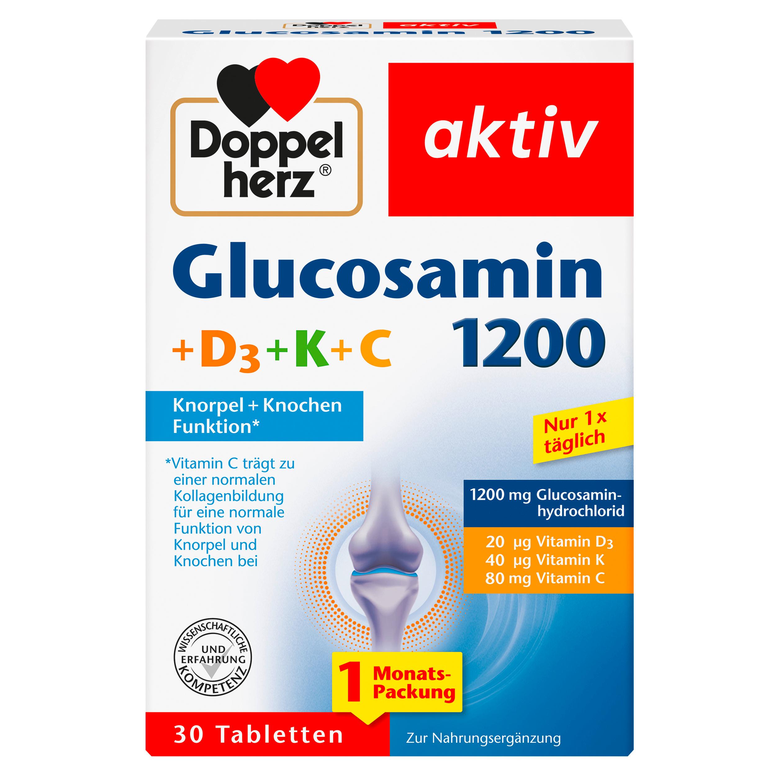 Doppelherz Glucosamin 1200 + D3 + K + C 30 Tabletten