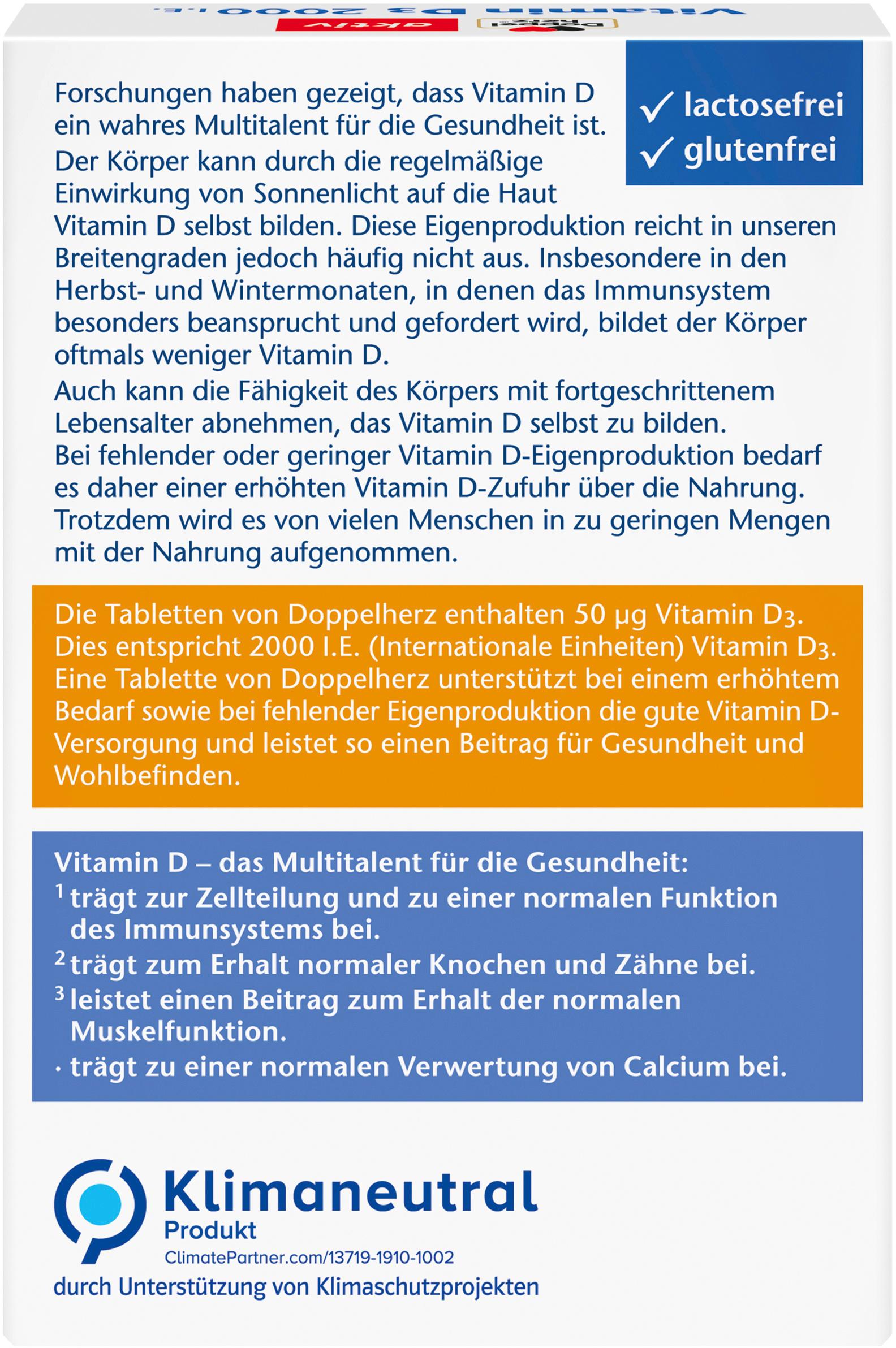 Produktbild Doppelherz Vitamin D3 2000 I.E. 3 von 7