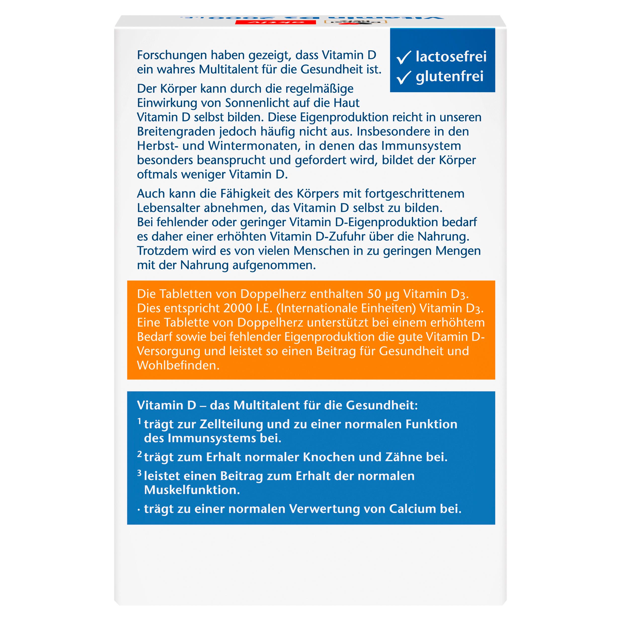 Produktbild Doppelherz Vitamin D3 2000 I.E. 2 von 7