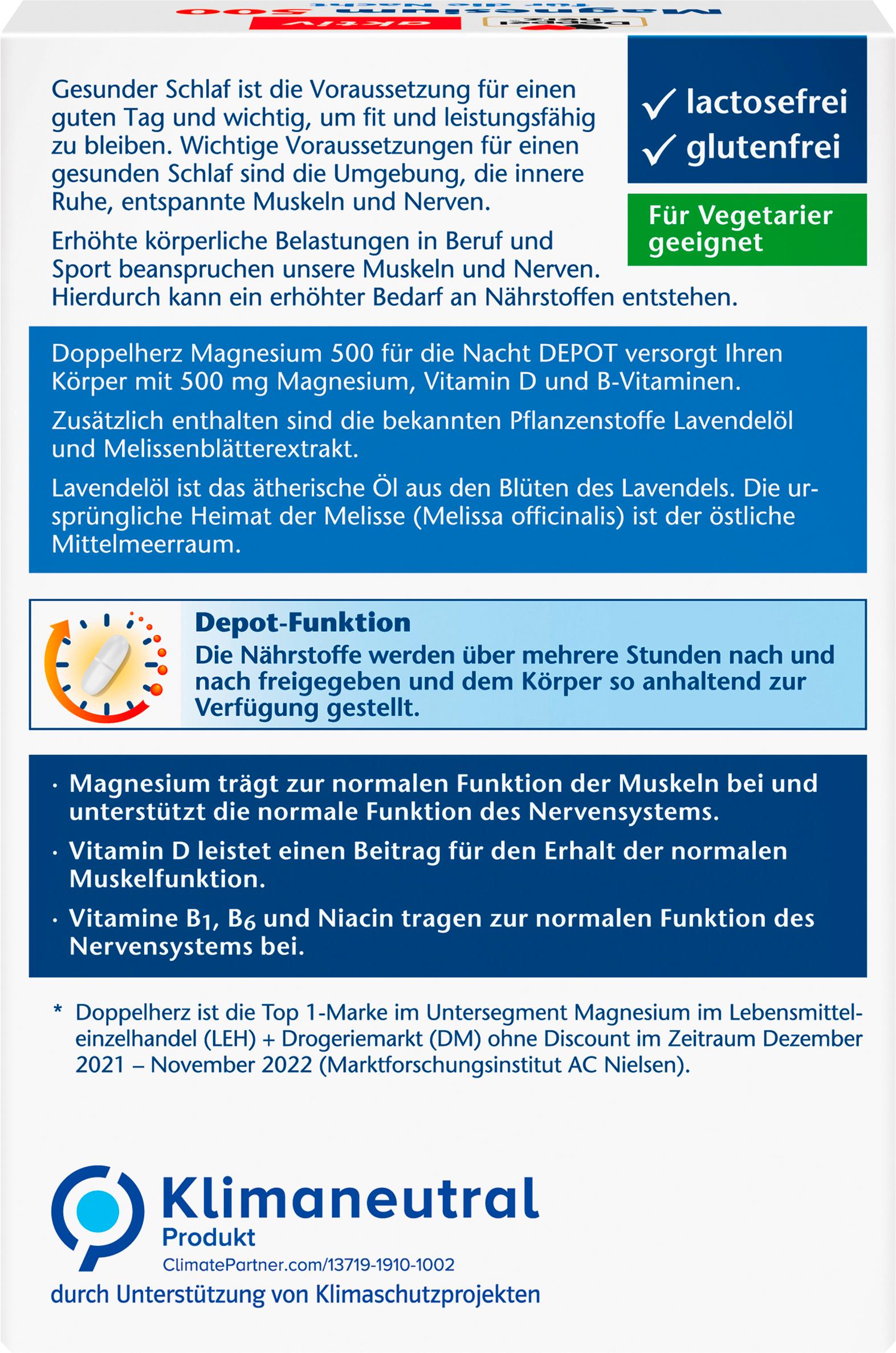 Produktbild Doppelherz Magnesium 500 für die Nacht 2 von 7