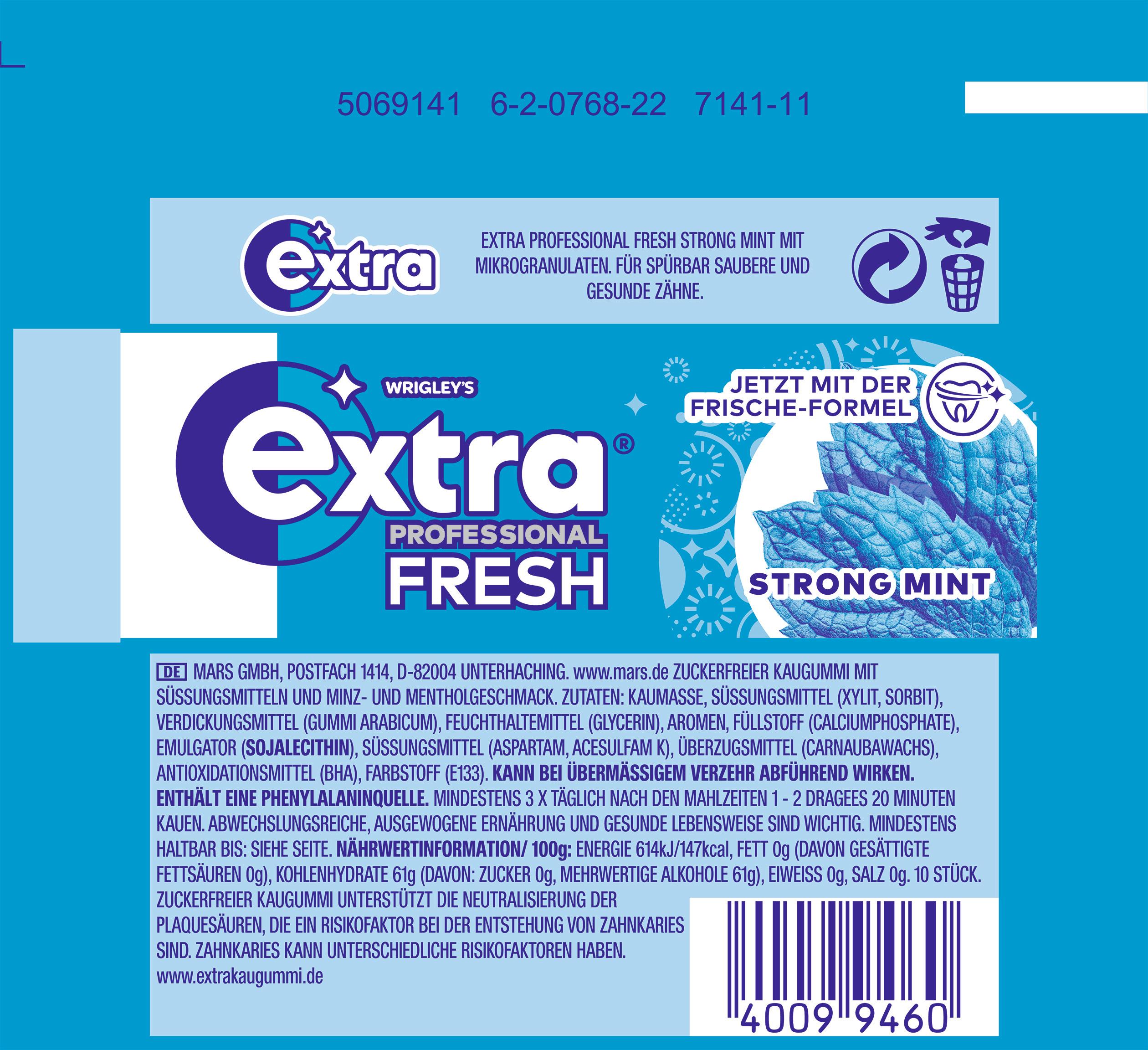 Produktbild Wrigley's Extra® Professional Fresh Strong Mint 2 von 3