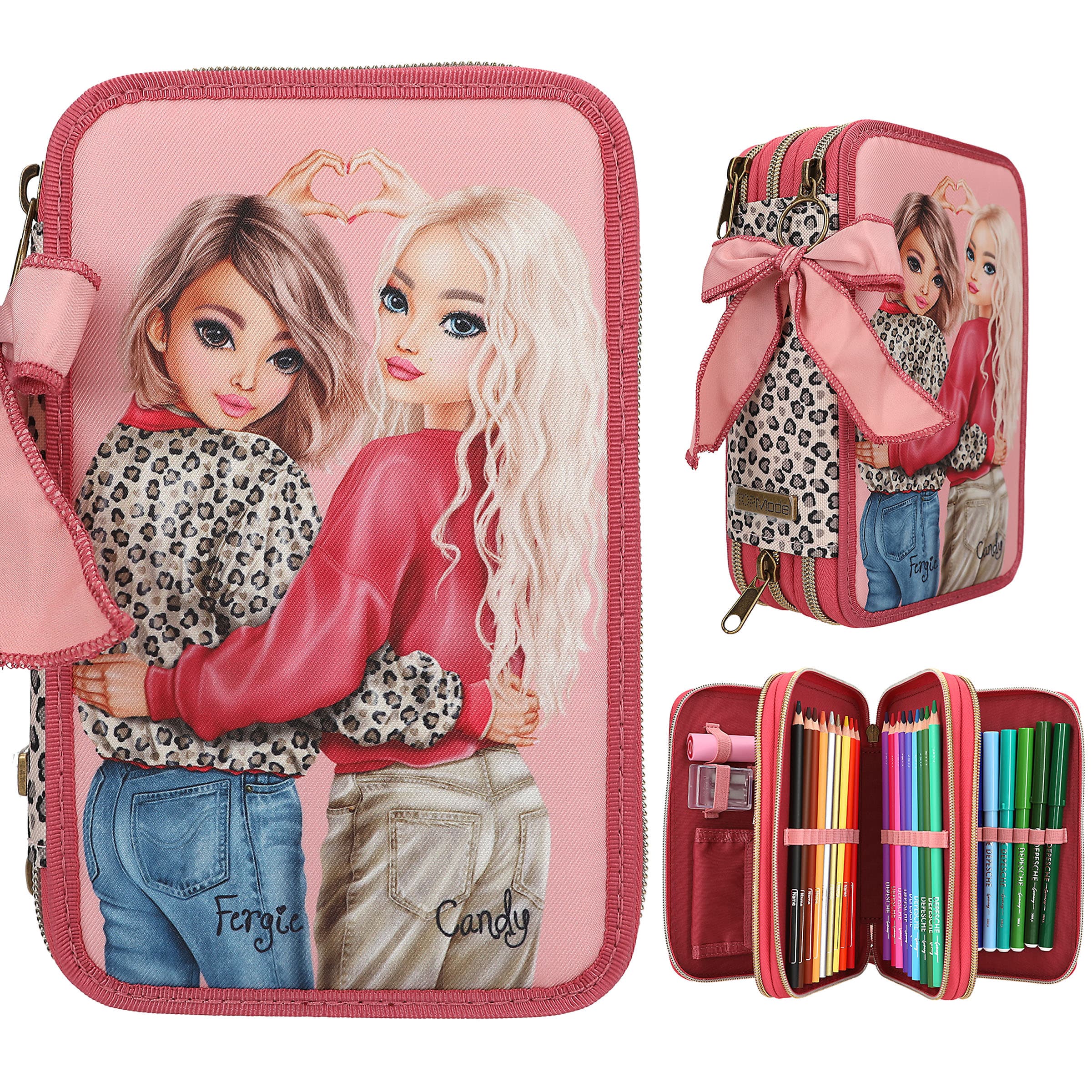 TOPModel 3 Fach Federtasche LEOHEART