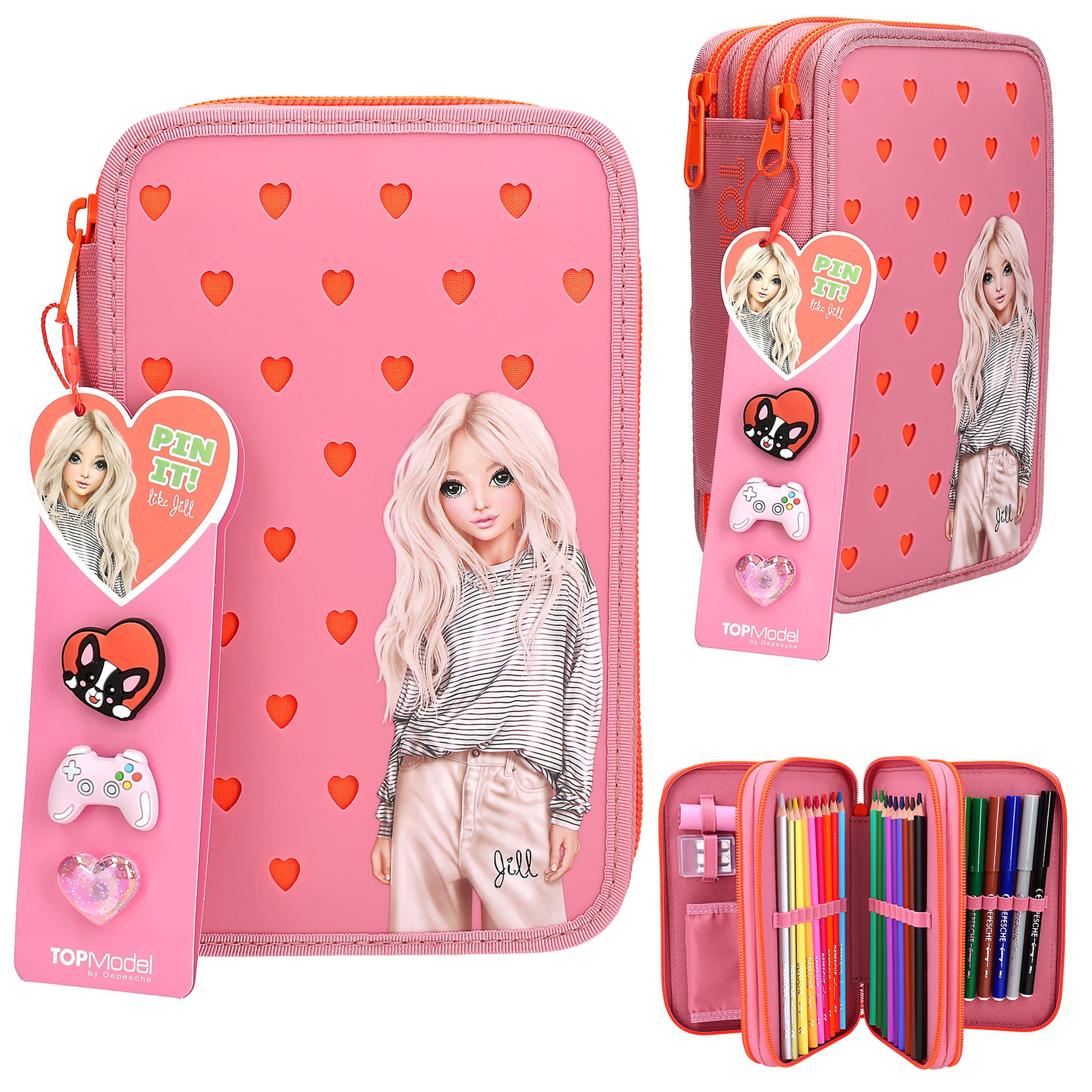 TOPModel 3 Fach Federtasche mit Silikon Pins 2.0