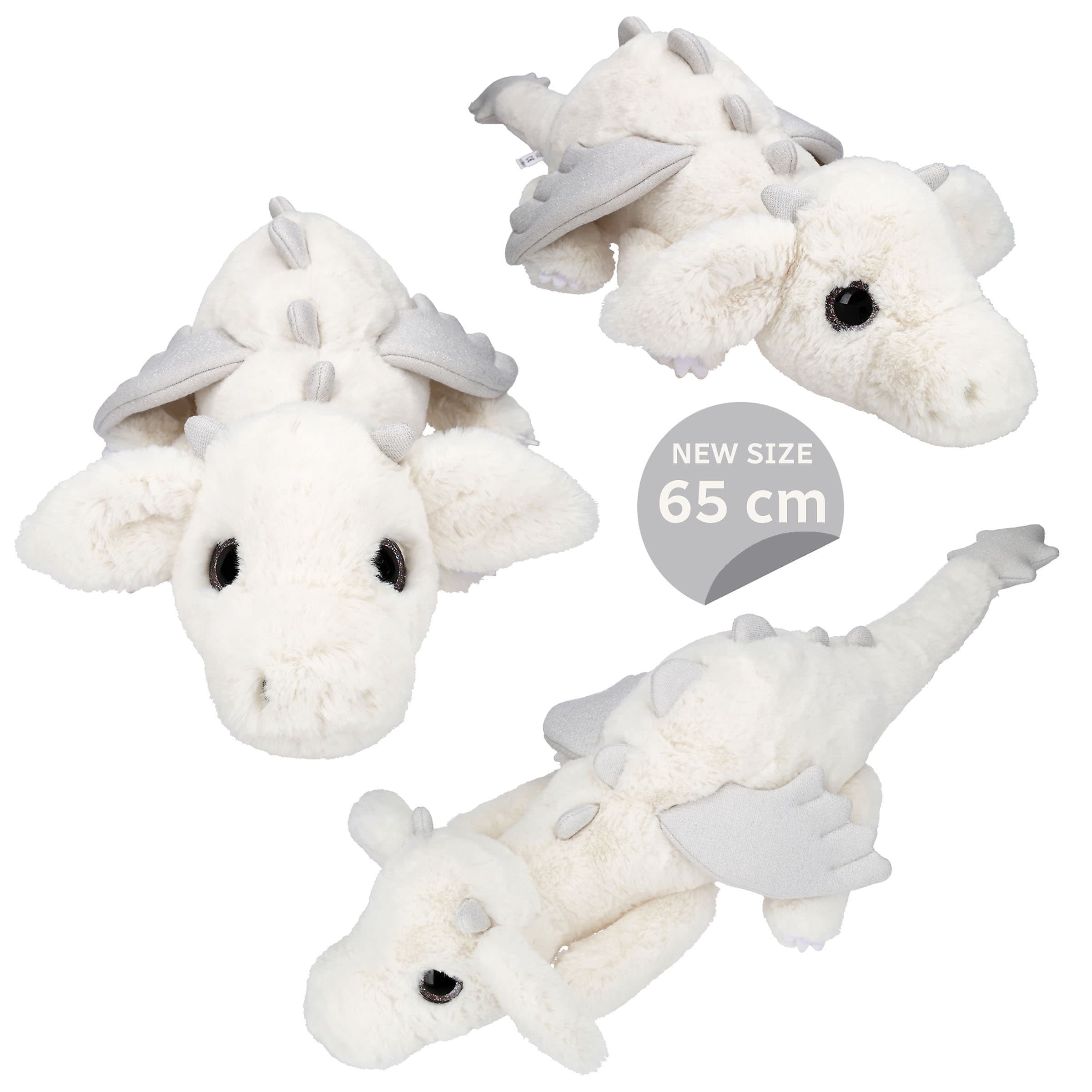 SNUKIS Plüschdrache weiß 65 cm