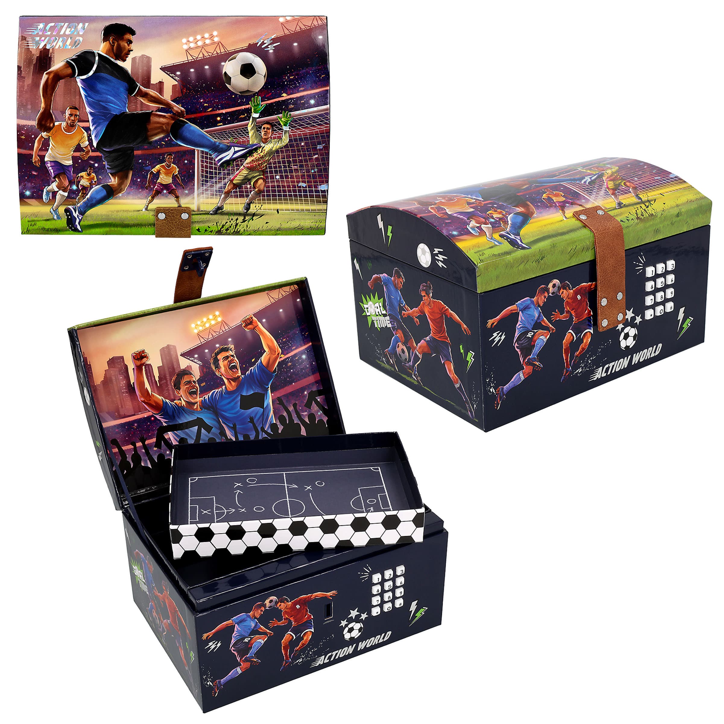 Action & Fun Schatztruhe mit Code, Sound und Licht Fussball 
