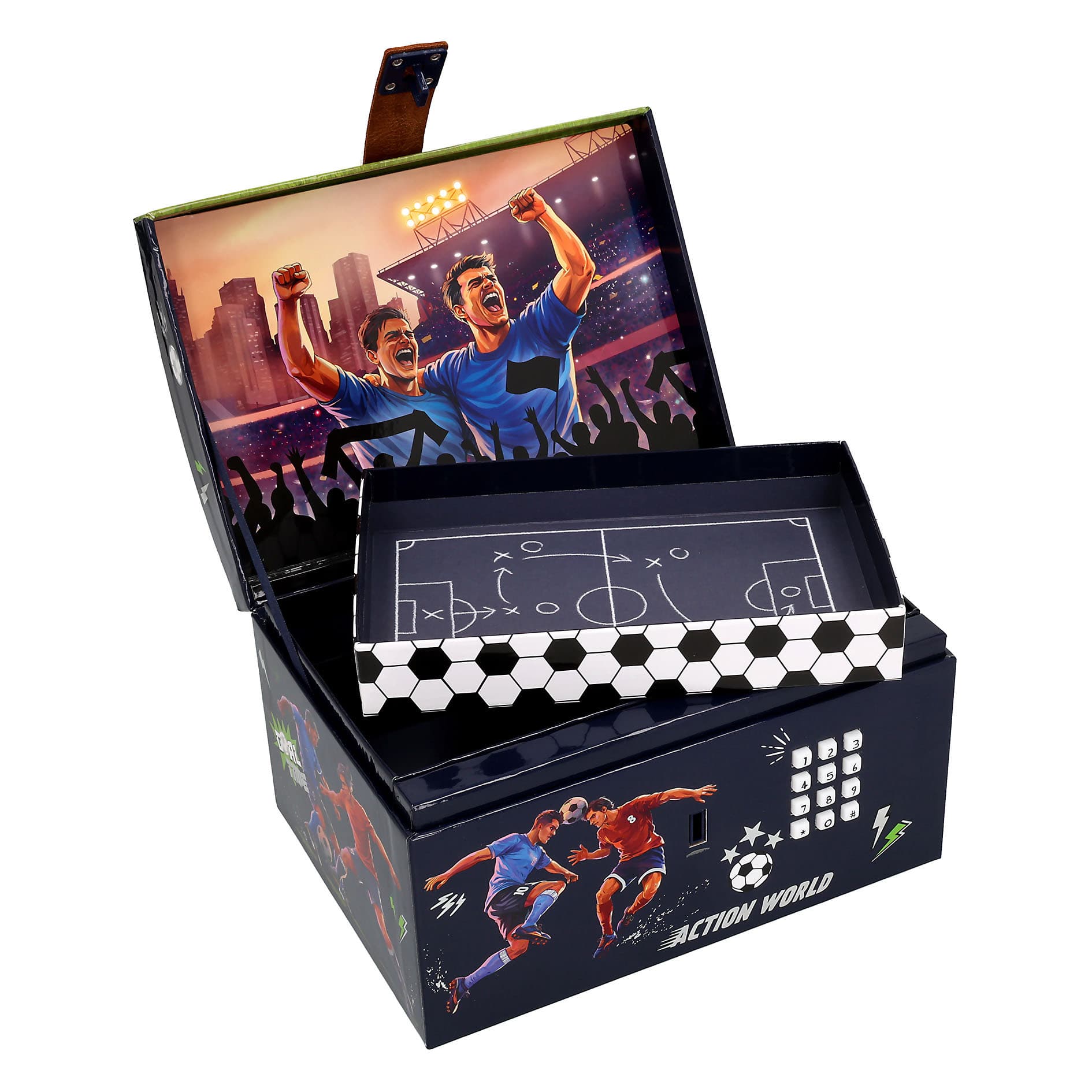 Action & Fun Schatztruhe mit Code, Sound und Licht Fussball 