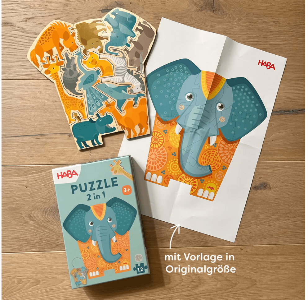 Produktbild HABA Puzzle 2 in 1 – Elefant 3 von 6