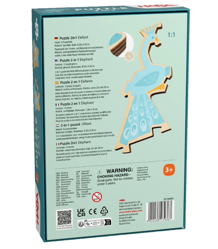 Produktbild HABA Puzzle 2 in 1 – Elefant 2 von 6