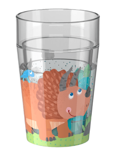HABA Glitzerbecher „Dino 2“ – Trinkspaß mit Glitzereffekt für kleine Dino-Fans