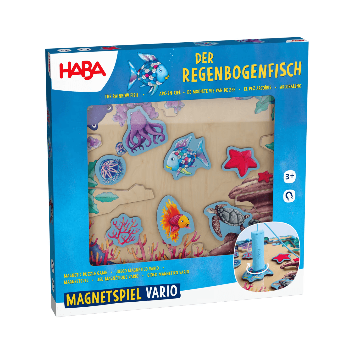 HABA Magnetspiel Vario Der Regenbogenfisch Motorikspiel aus Holz ab 3 Jahren