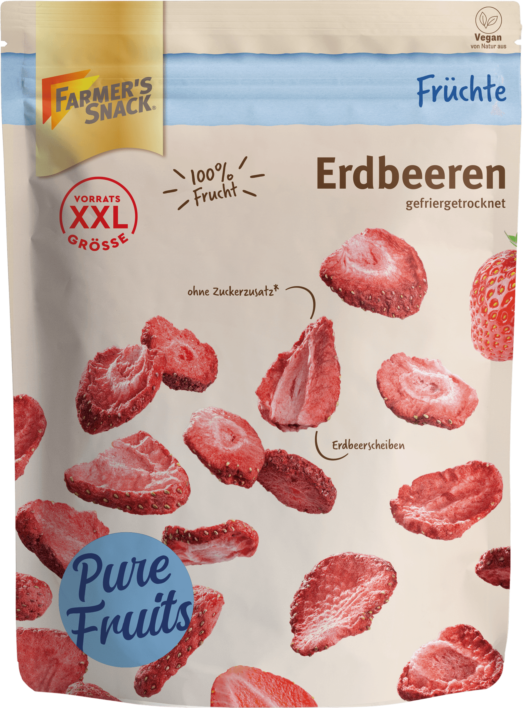 FARMER'S SNACK Erdbeeren gefriergetrocknet XXL