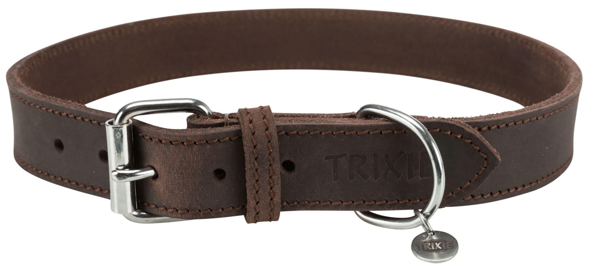 Trixie Rustic Fettleder Halsband dunkelbraun XL