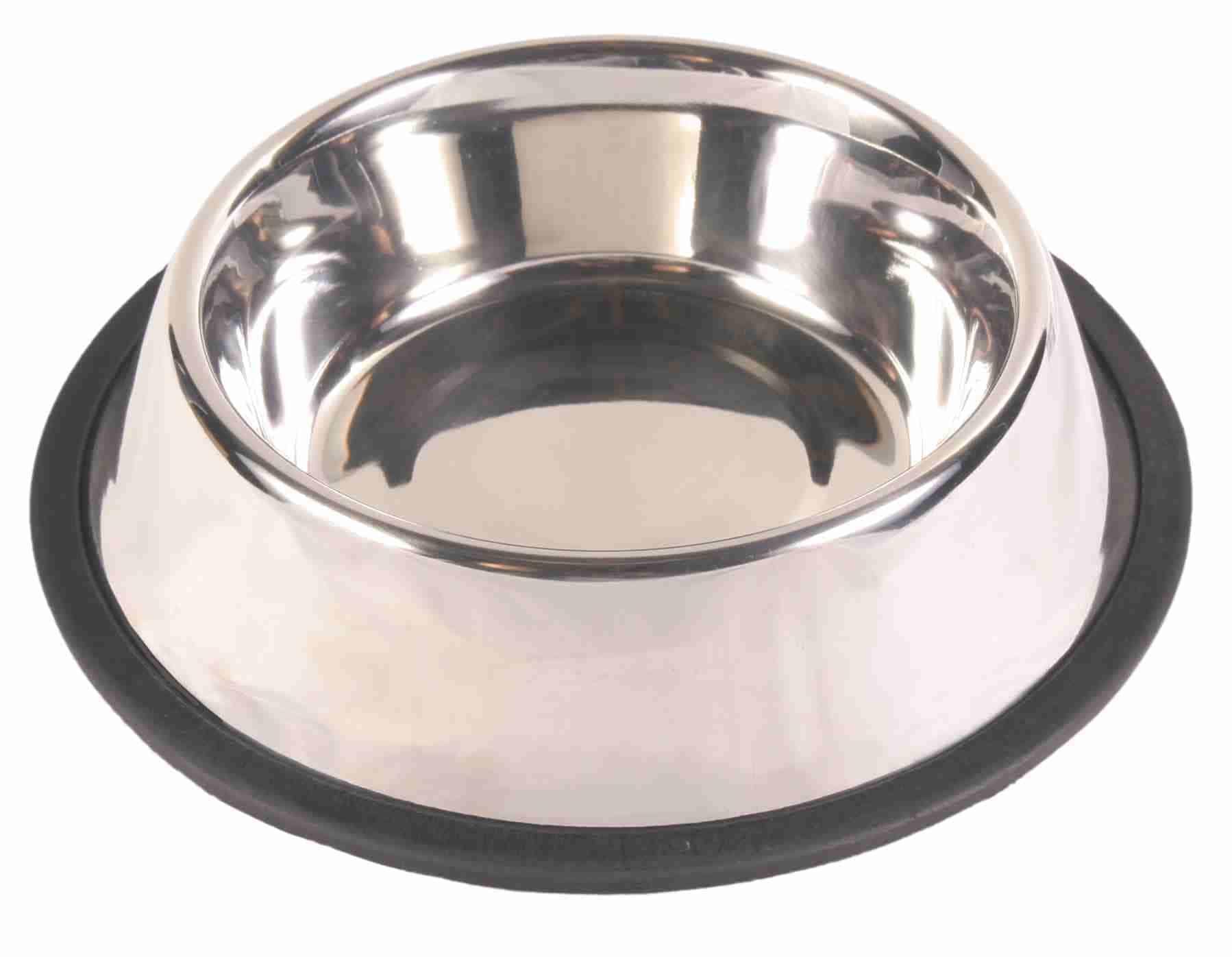 Trixie Edelstahlnapf Gummiring ø 16 cm / 0,7 Liter Hunde Zubehör