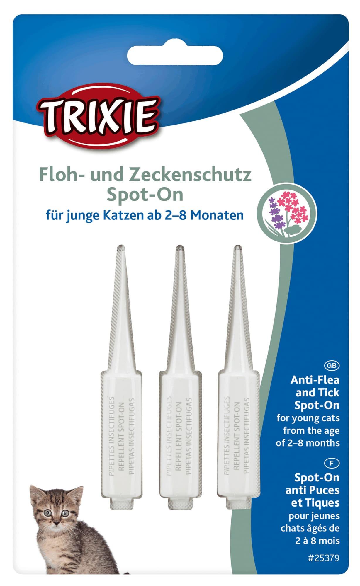 Trixie Floh/Zeckenschutz Spot-On** für Katzenkinder von 2 - 8 Monaten Inhalt: 3 x 0,6 ml