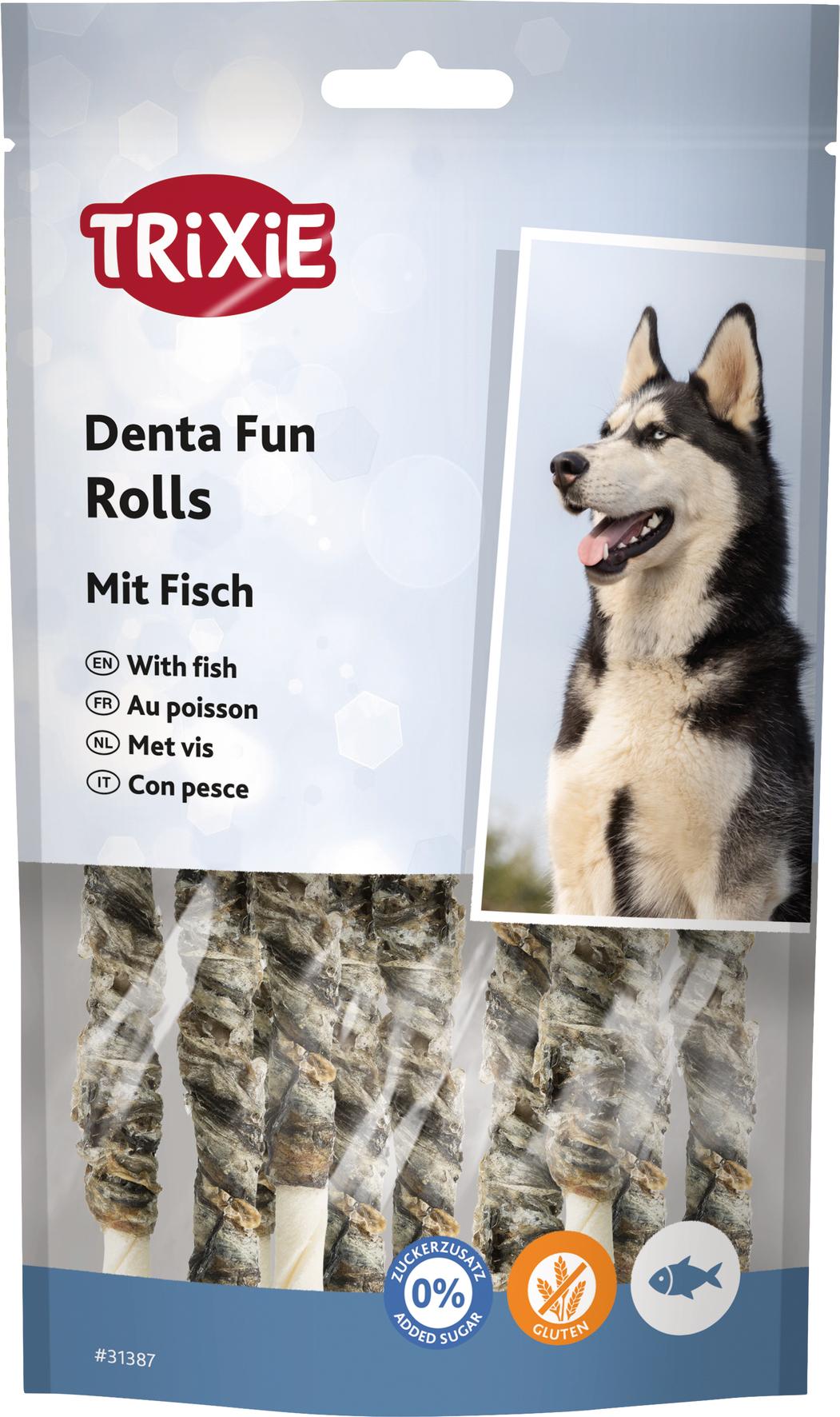 Trixie Hundesnack Dog Denta Fun Kaurollen Fisch