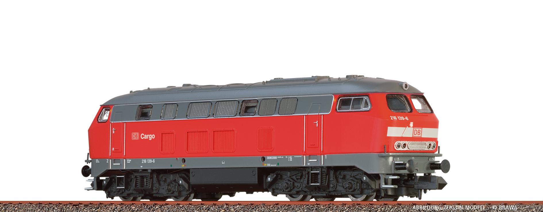 BRAWA H0 41168  - DIESELLOK BR 216 DER DB CARGO Gleichstrom Analog BASIC+