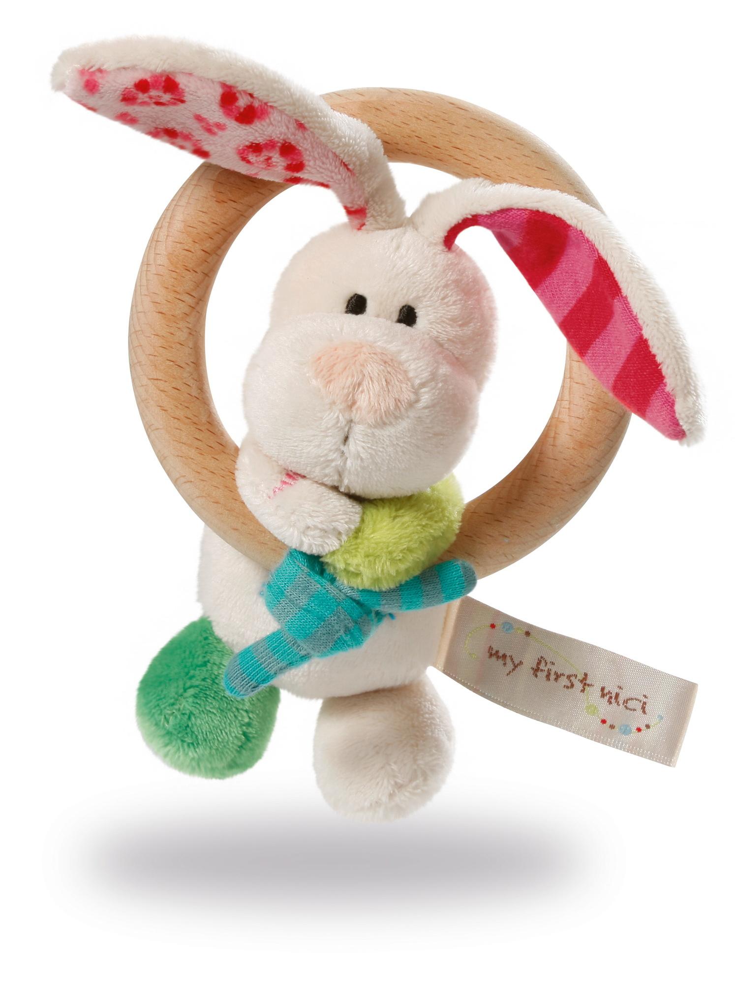NICI Holzgreifring Hase Tilli mit Glocke 37433