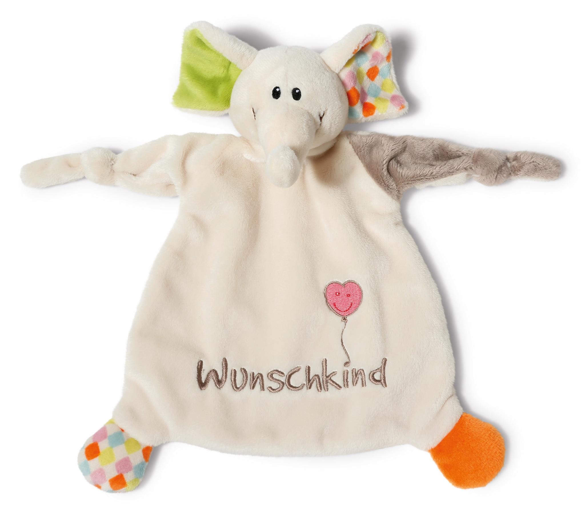 NICI Schmusetuch Elefant"Wunschkind"25x25cm 40038