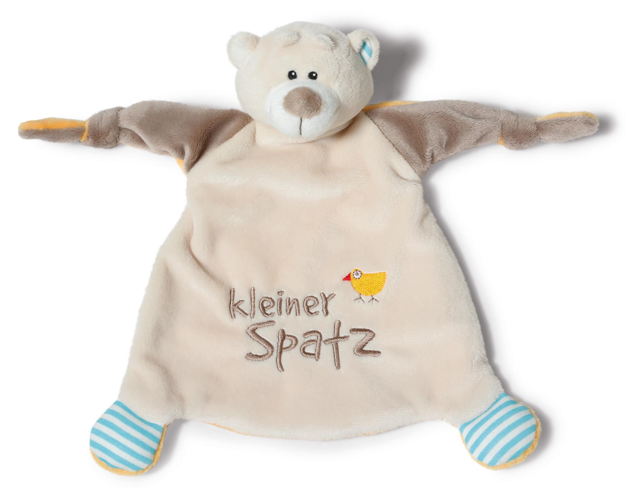 NICI Schmusetuch Bär"kleiner Spatz"25x25cm 40041