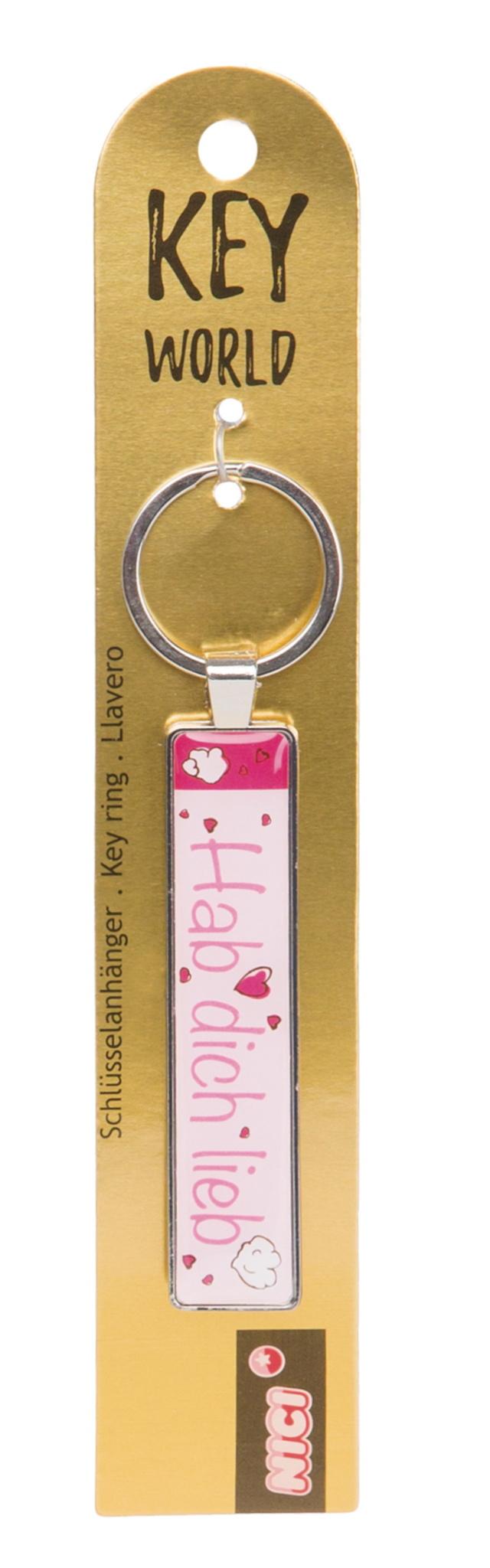 NICI Schlüsselanhänger metall"Hab dich lieb"