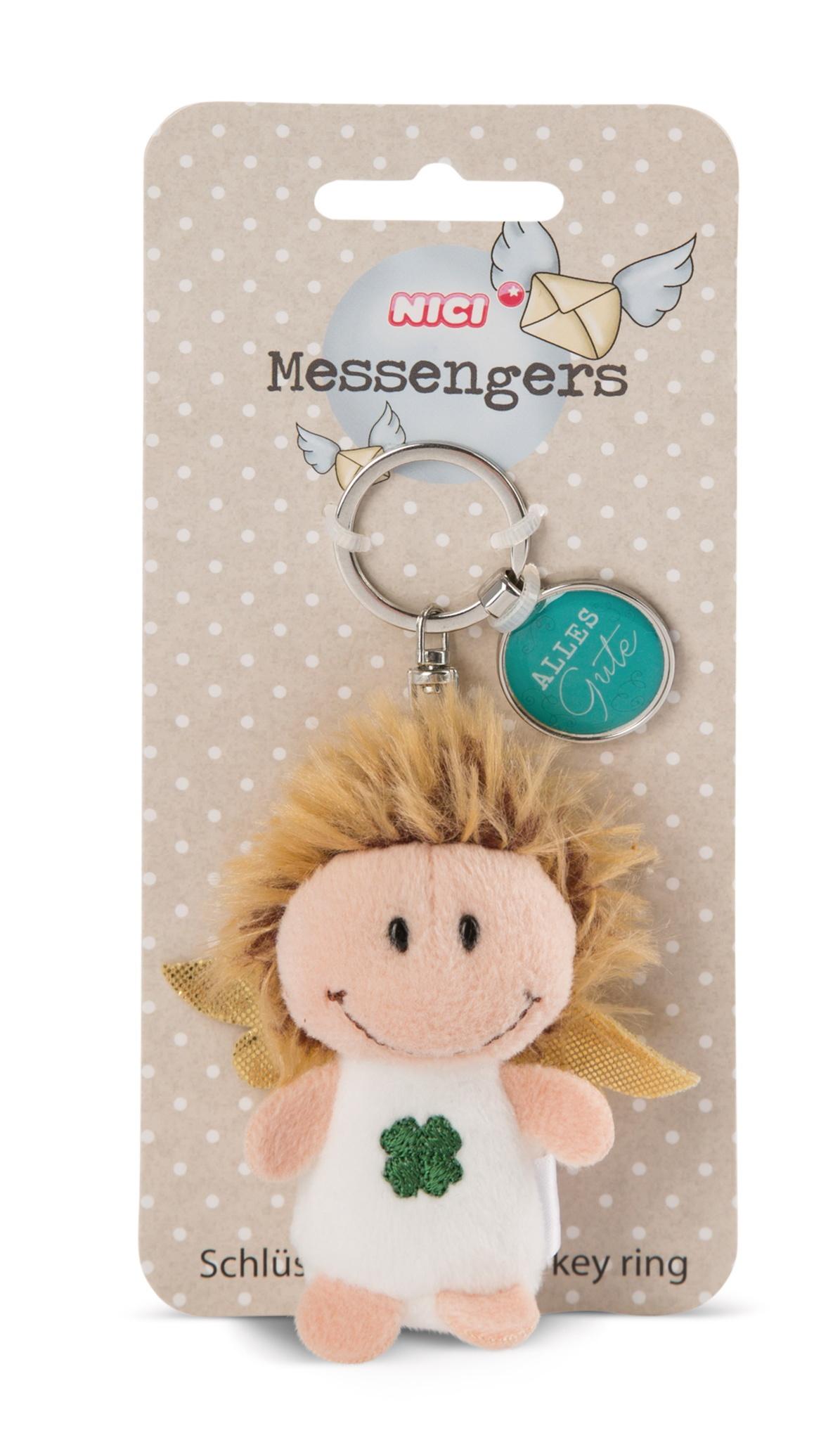 NICI Schlüsselanhänger Engel mit Kleeblatt mit Anhänger"Alles Liebe"7cm