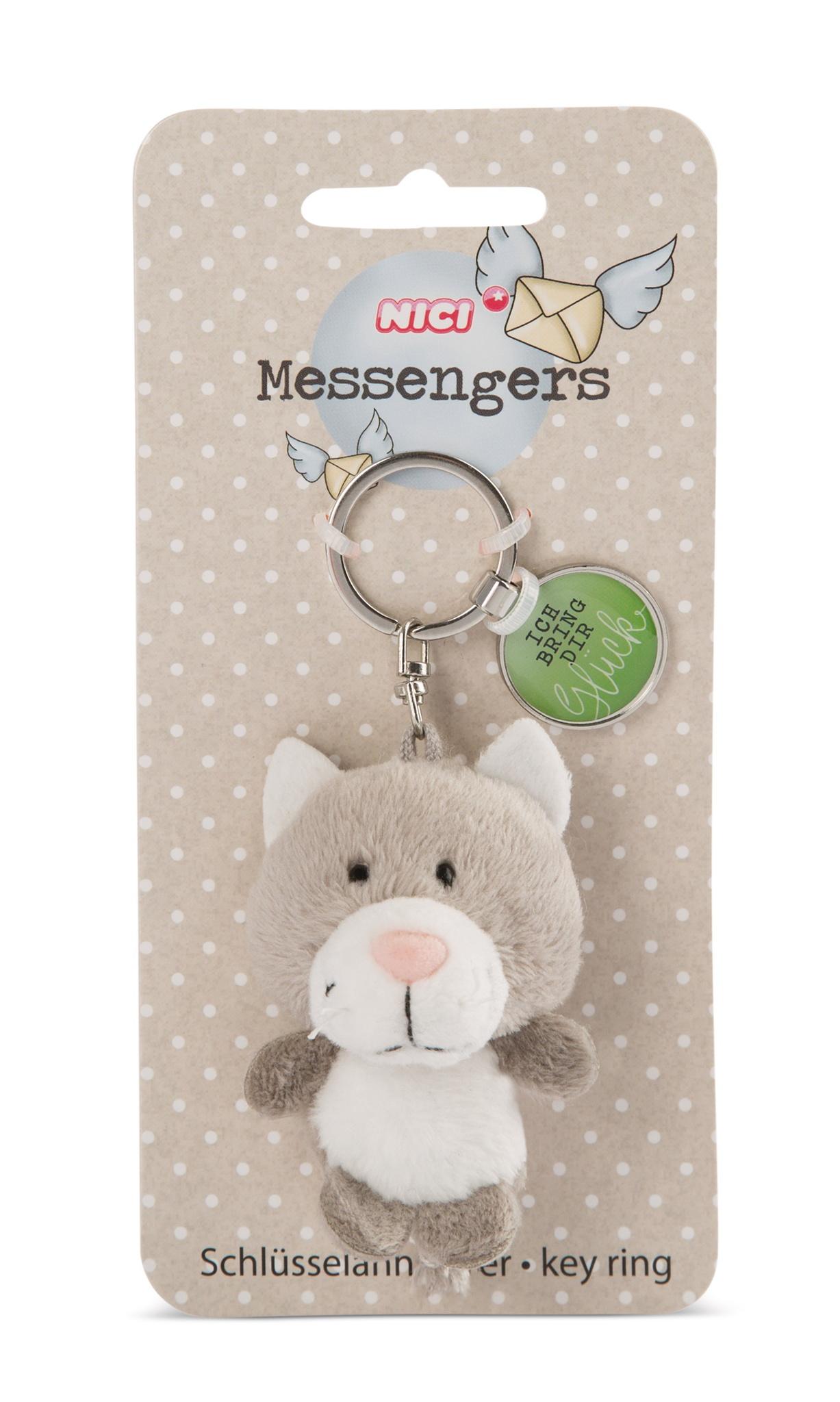 NICI Schlüsselanhänger Katze mit Anhänger"Ich bringe dir Glück"7cm