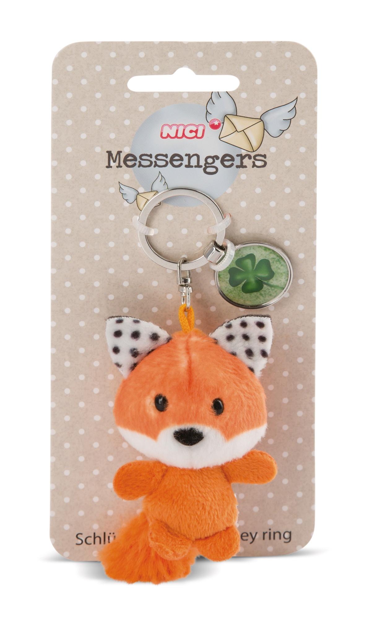 NICI Schlüsselanhänger Fuchs mit Anhänger Kleeblatt 7cm