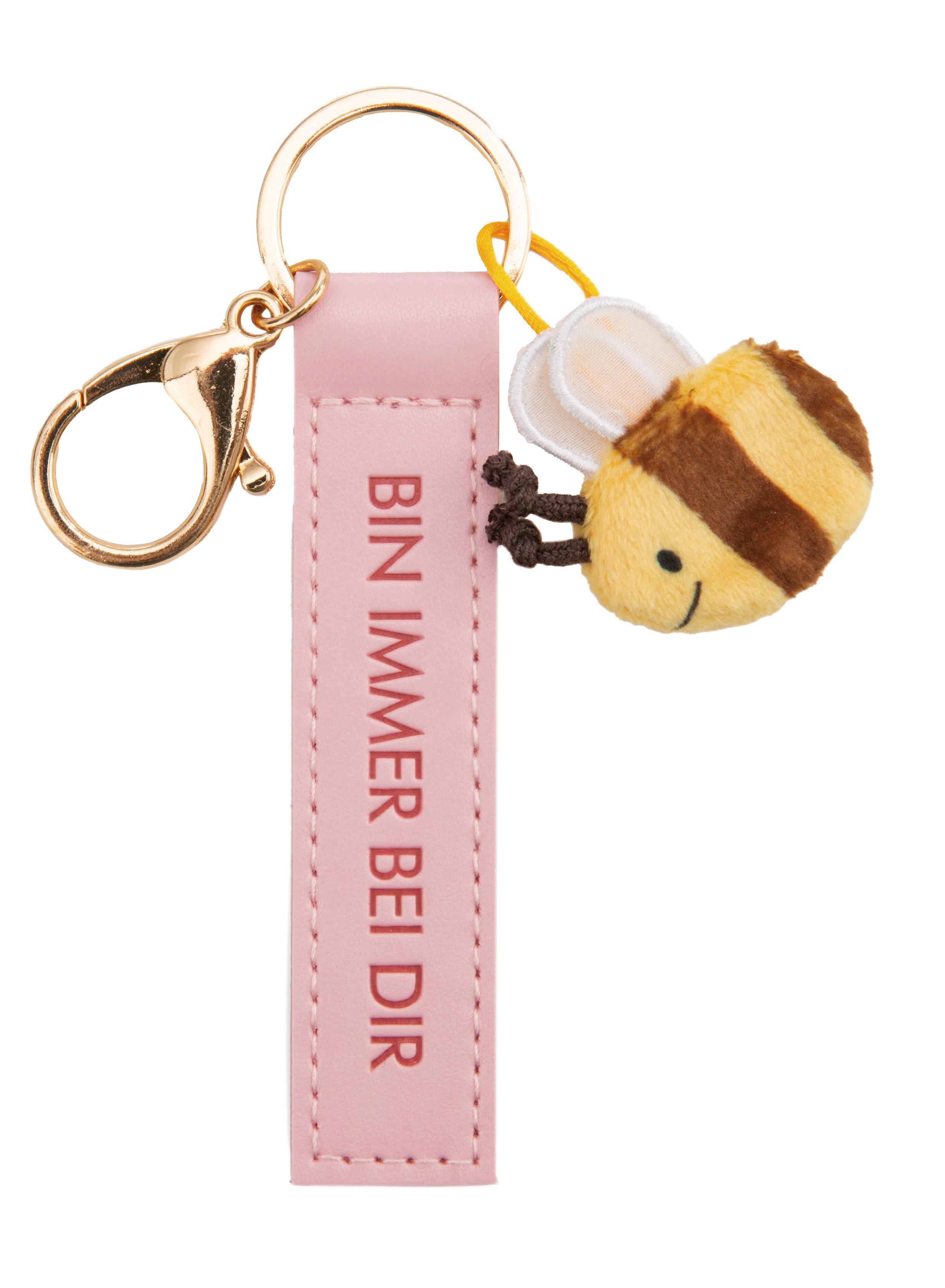 NICI Schlüsselanhänger »Bin immer bei dir« Kunstlederband rosa 10cm