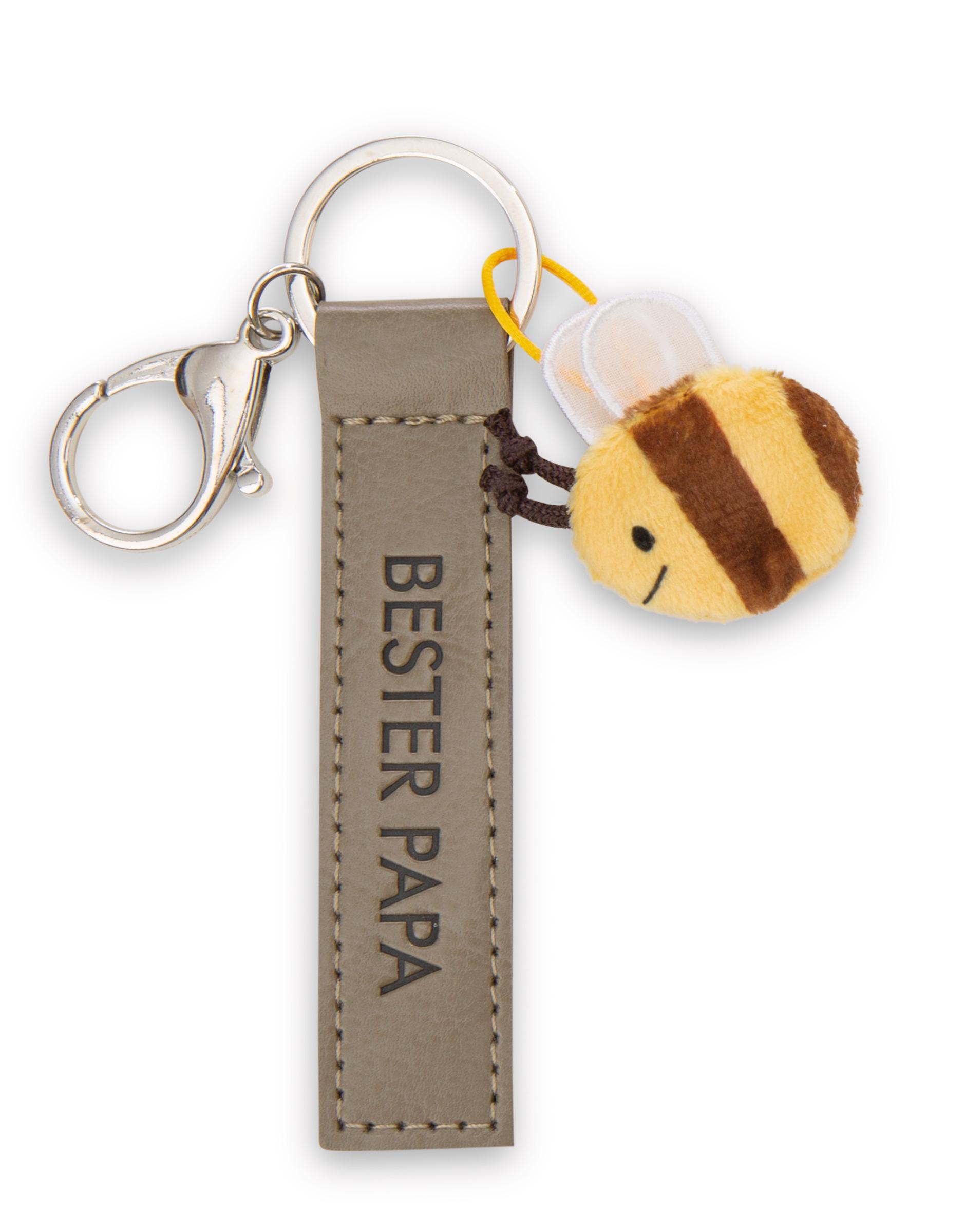 NICI Schlüsselanhänger »Bester Papa« Kunstlederband olive 10cm