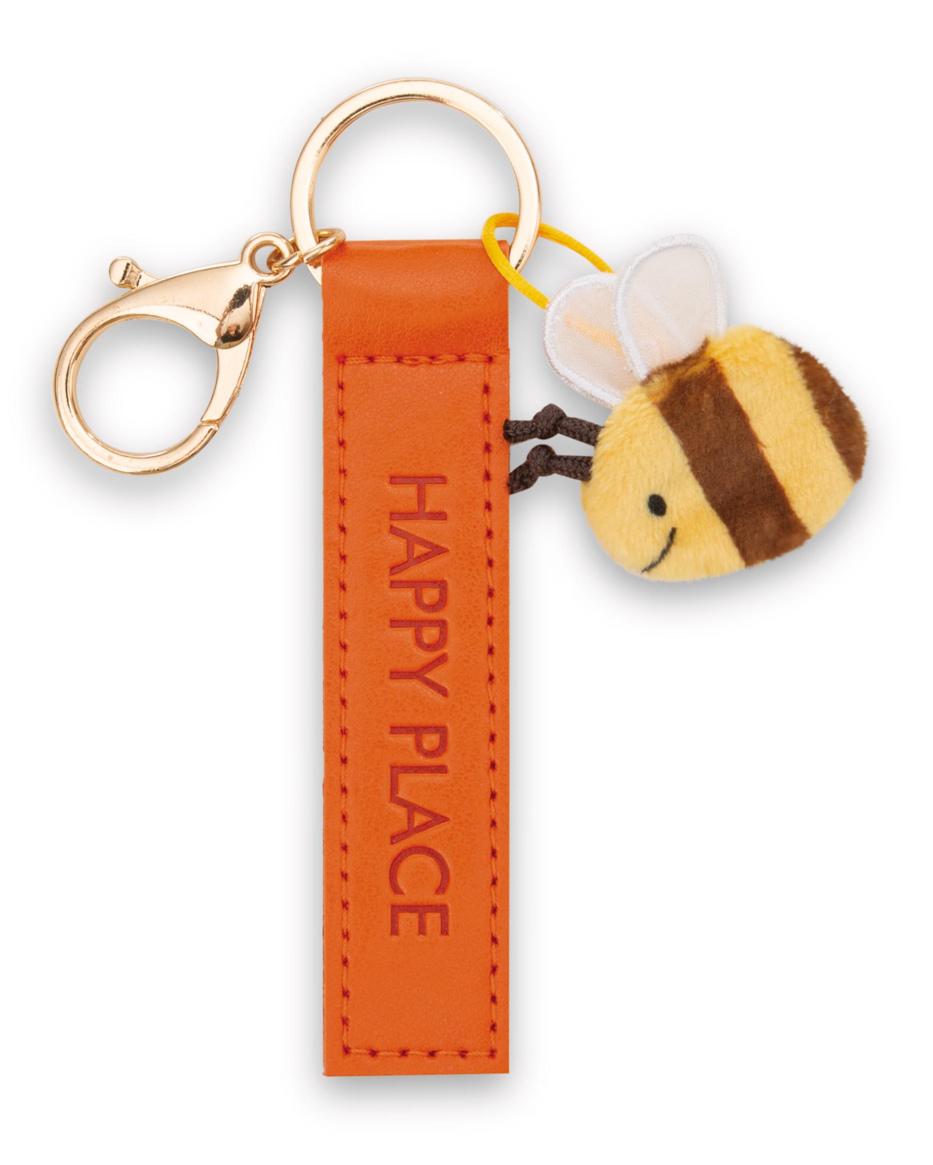 NICI Schlüsselanhänger »Happy Place« Kunstlederband orange 10cm