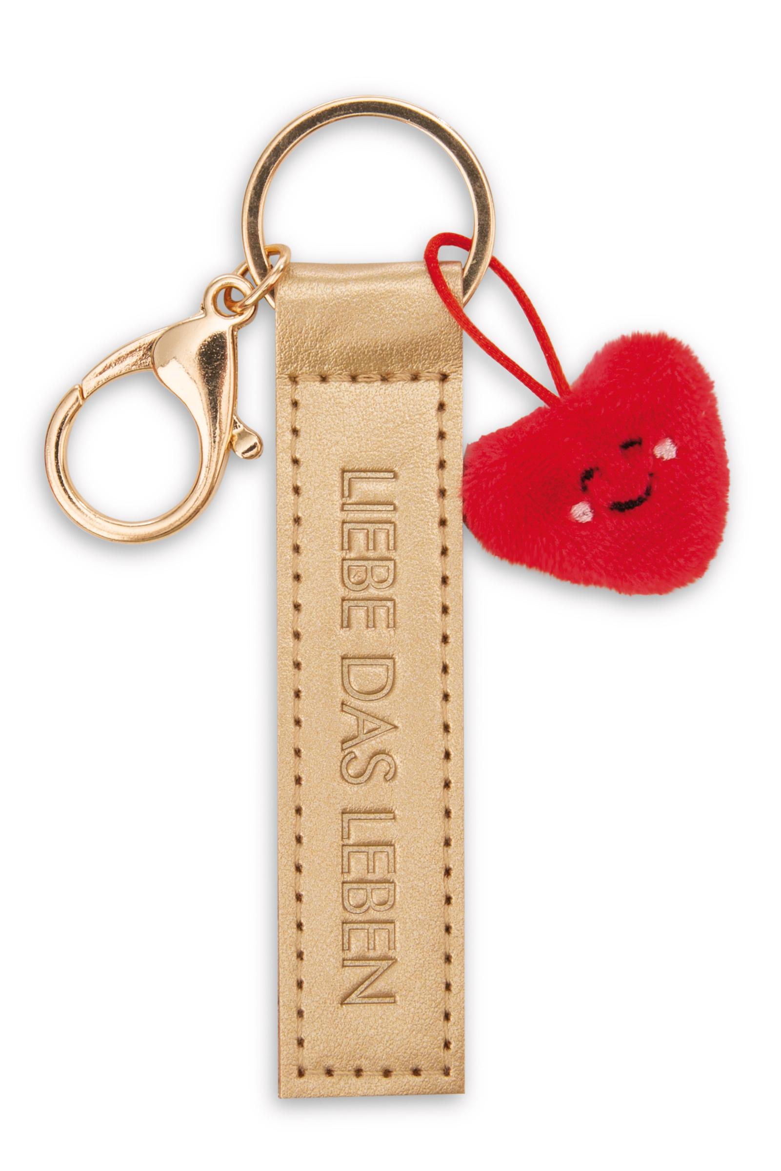 NICI Schlüsselanhänger »Liebe das Leben« Kunstlederband gold 10cm