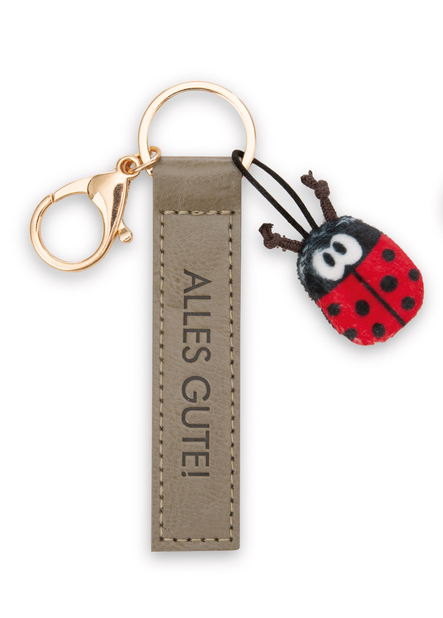 NICI Schlüsselanhänger »Alles Gute!« Kunstlederband olive 10cm