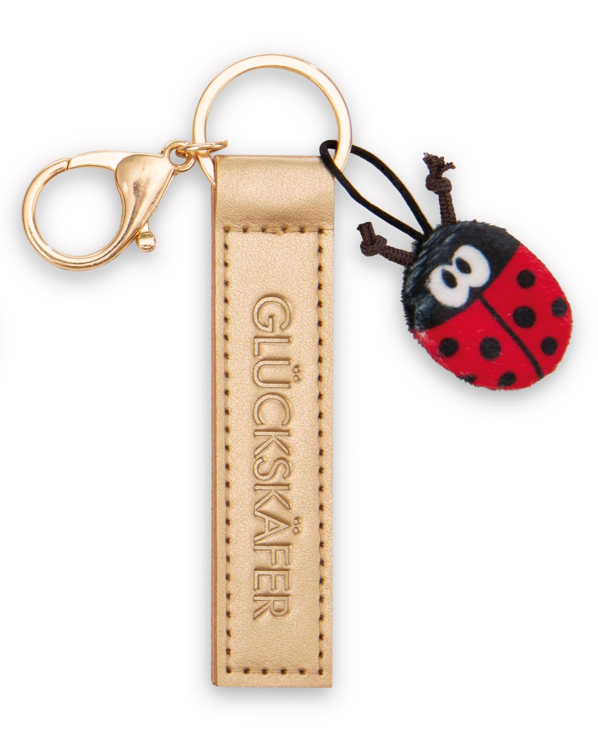 NICI Schlüsselanhänger »Glückskäfer« Kunstlederband gold 10cm