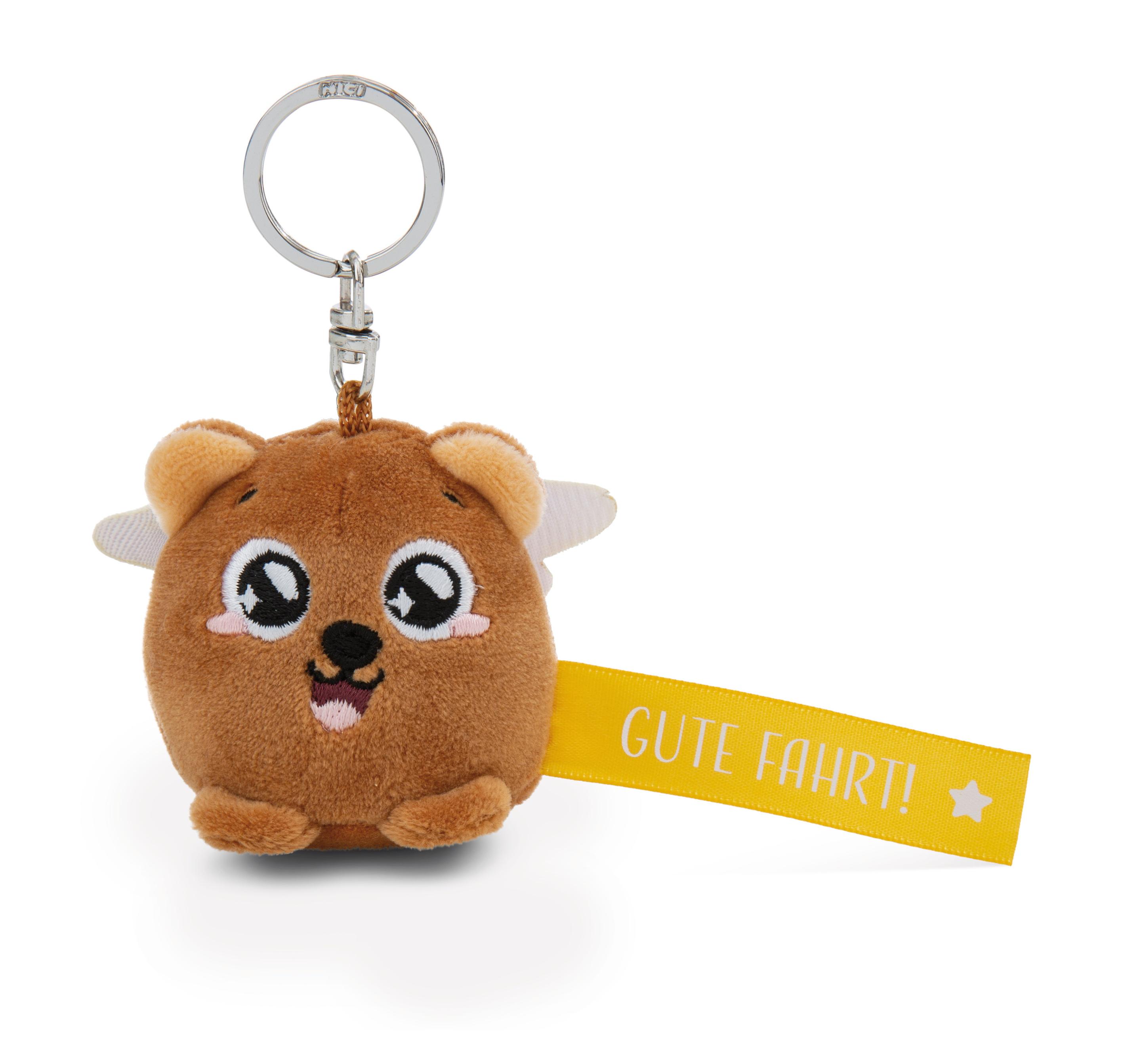NICI Schlüsselanhänger Bär „Gute Fahrt!“ gelb 5cm