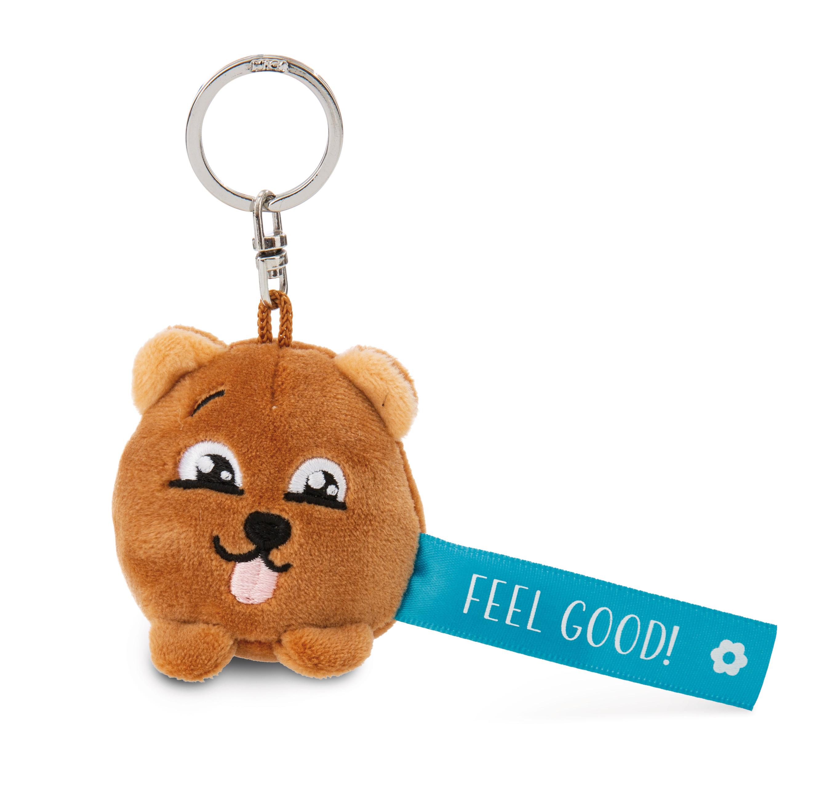 NICI Schlüsselanhänger Bär „Feel Good!“ blau 5cm